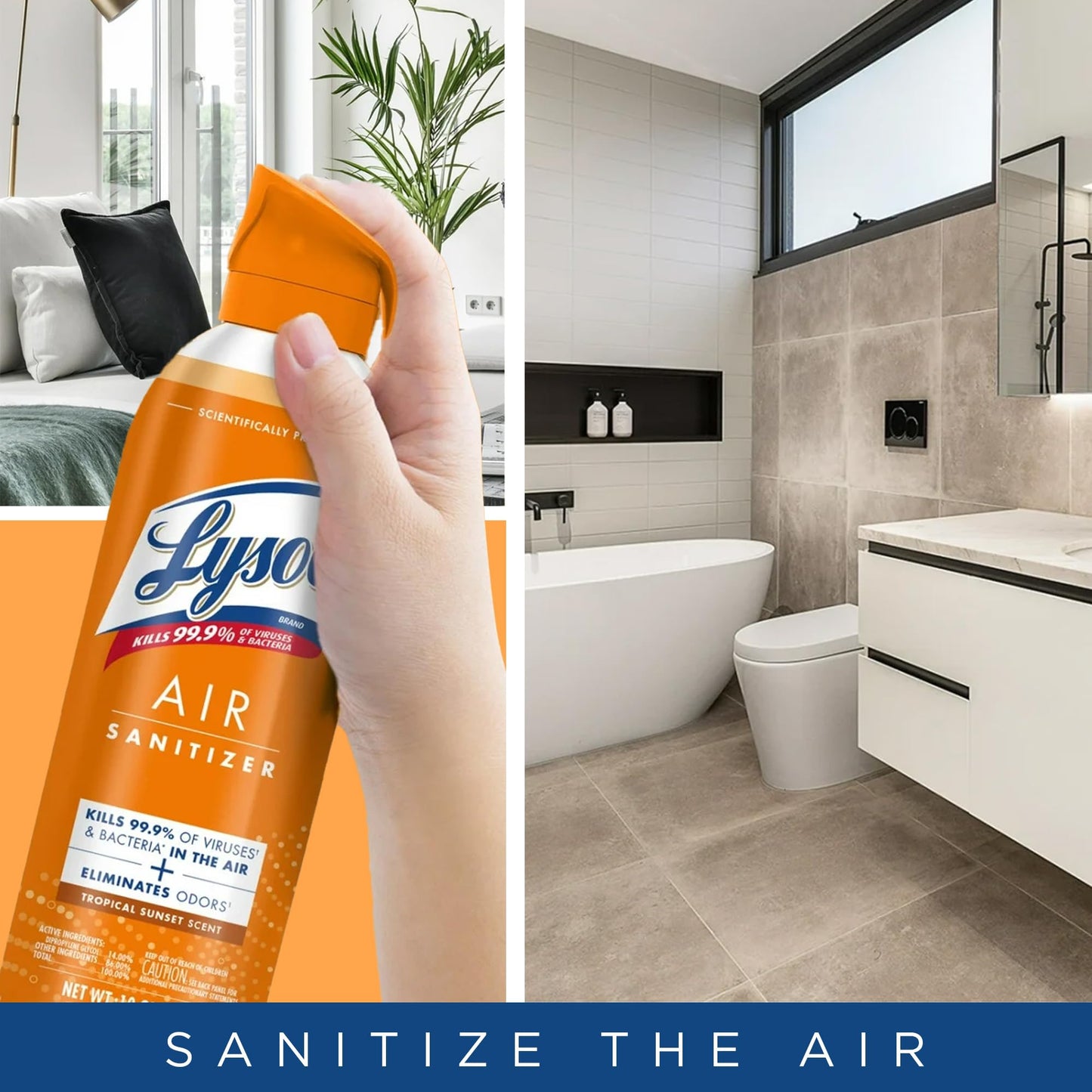 Lysol Air Sanitizer Spray with Bacterial Odor Eliminator for Home & Office, Sanitizing Air Spray