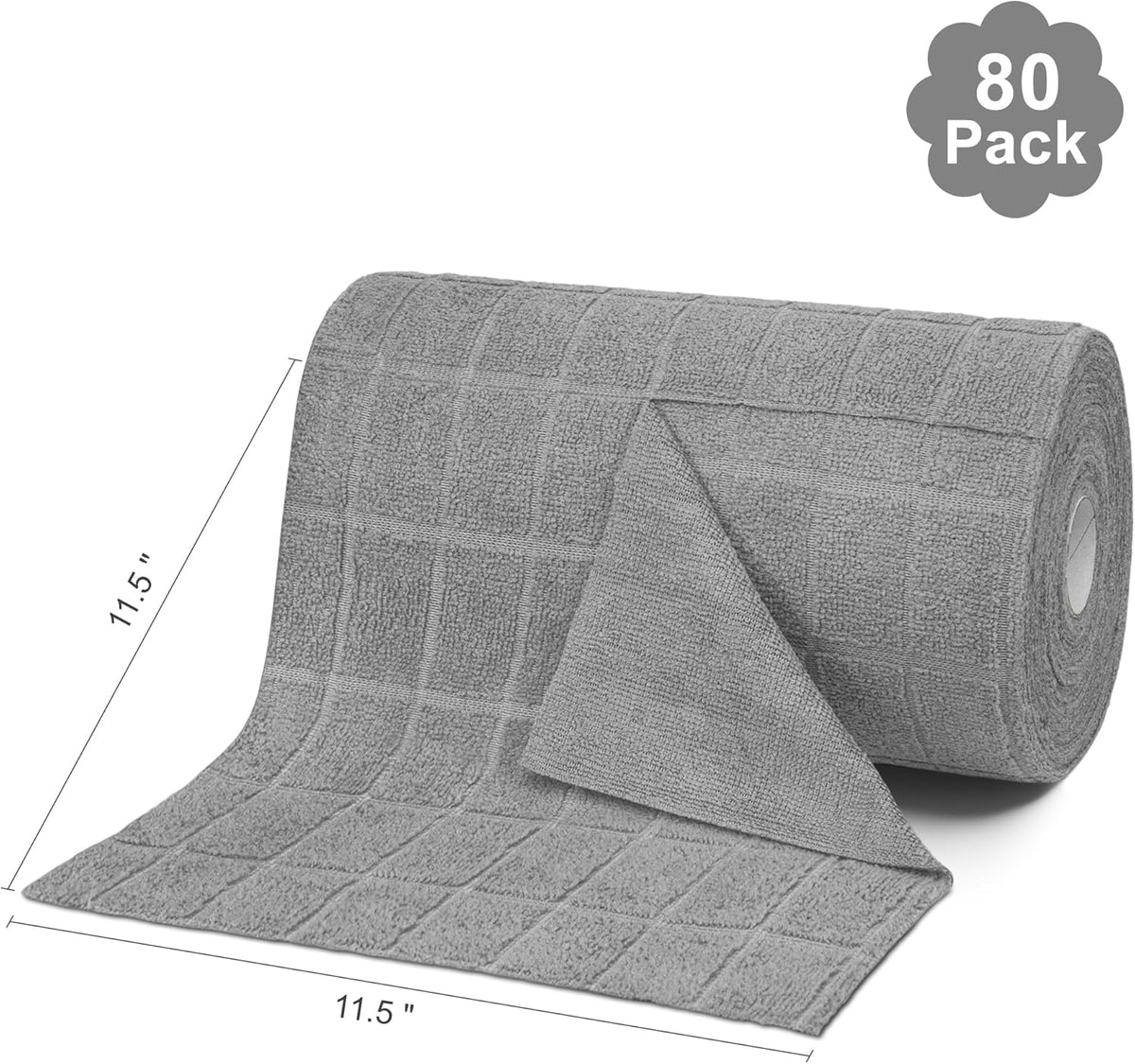 LIVOS Microfiber Cleaning Cloth Roll - 80 Pack, Reusable Paper Towels, Microfiber Towels for Cars