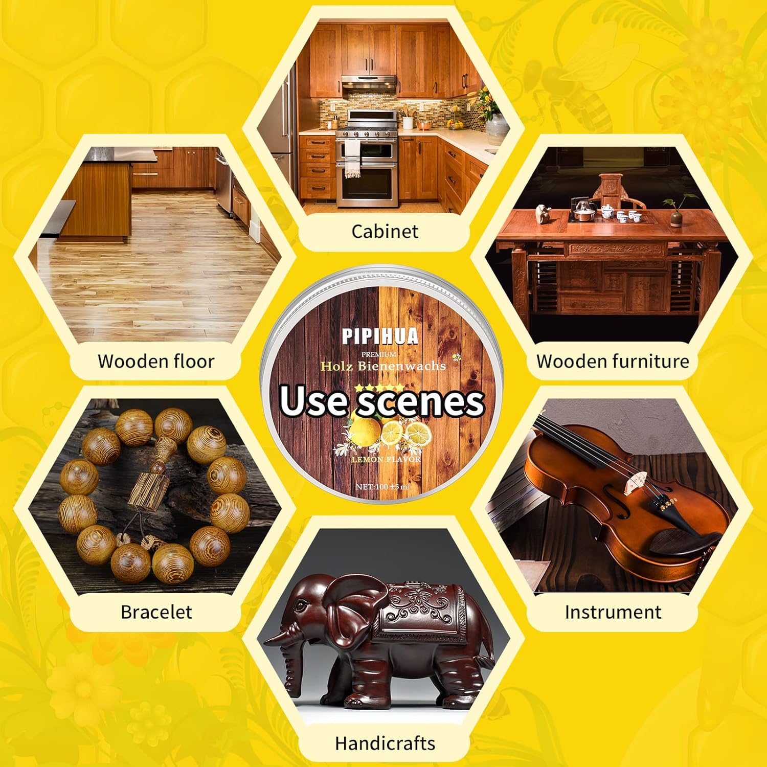 PIPIHUA Beeswax Polish and Conditioner for Wood Furniture - Waterproof & Restorer Wood Wax