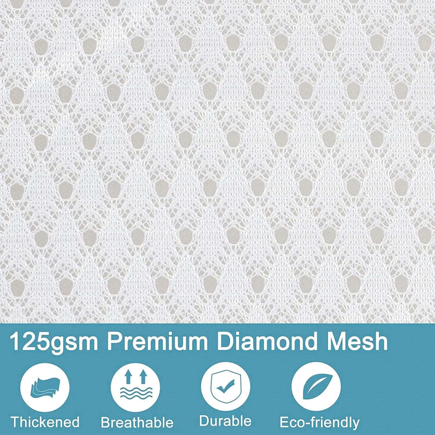 Polecasa 3Pcs Extra Durable 125g Diamond Mesh Laundry Bags with Sturdy Zipper for Delicates