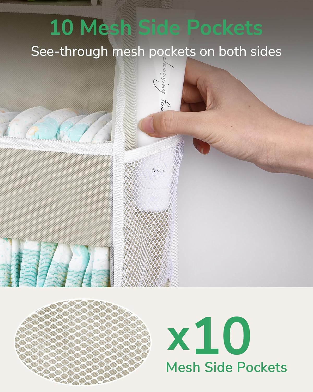ULG 1-Pack Over Door Organizer with 5 Large Pockets 10 Mesh Side Pockets, 44 lbs Weight Capacity