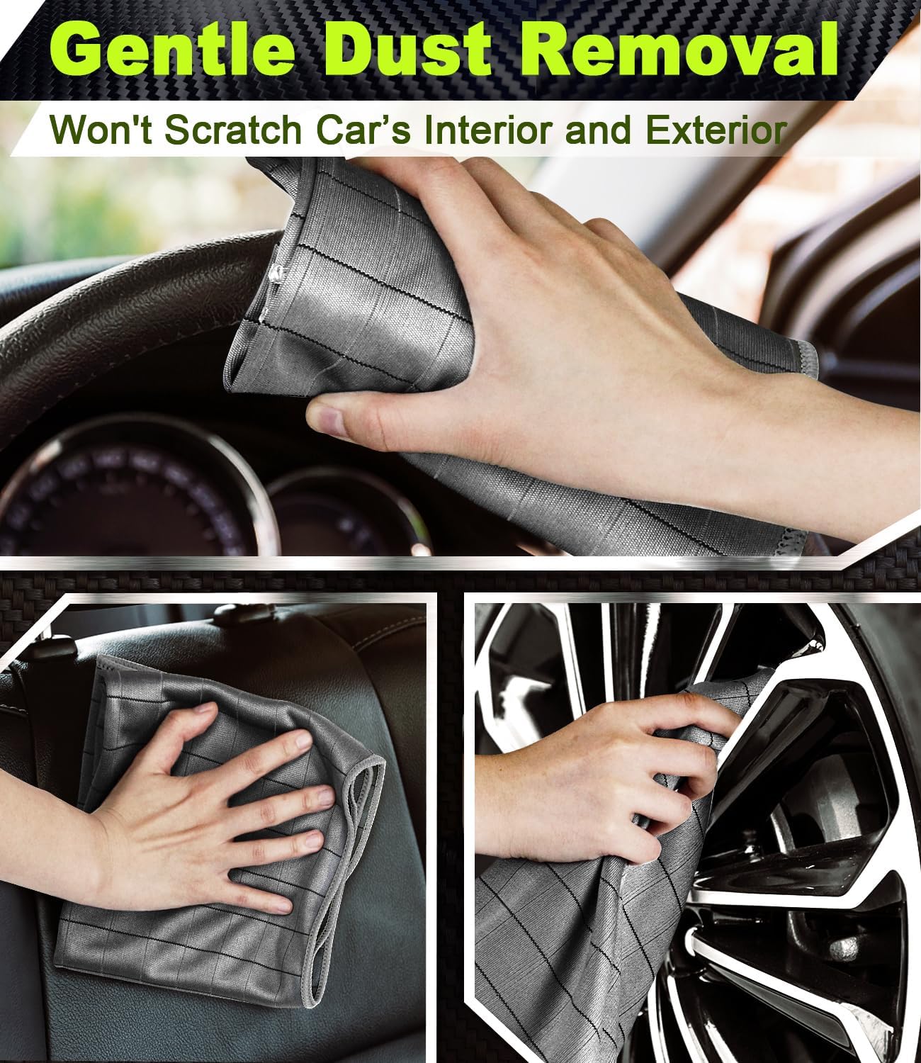 Airlab Carbon Microfiber Towels for Car Drying Window Glass Cleaner Magic Cleaning Cloth Auto