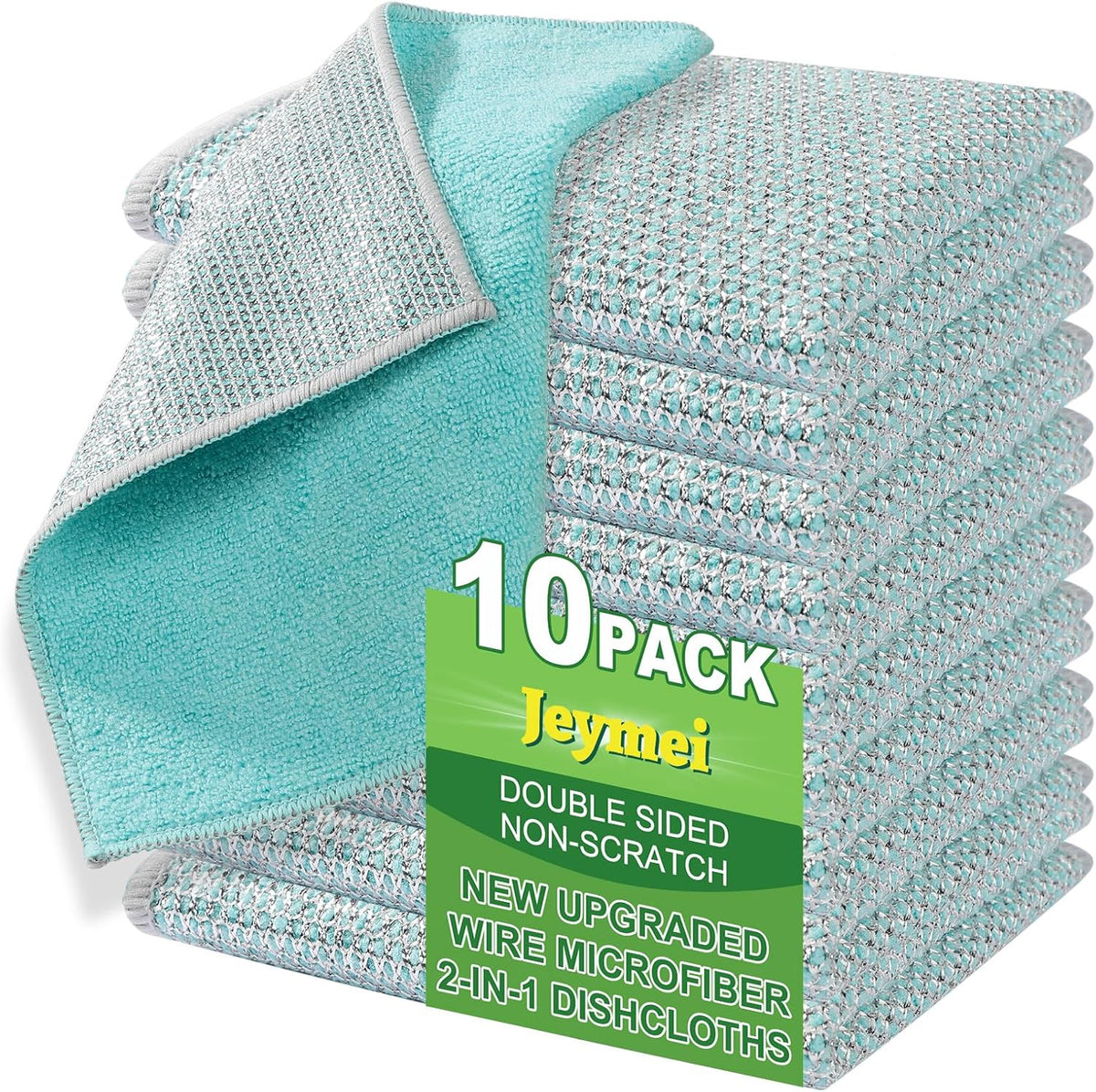10counts Non Scratch Wire Dishcloth Multipurpose Wire Dishwashing Rag for Washing Dishes,Double