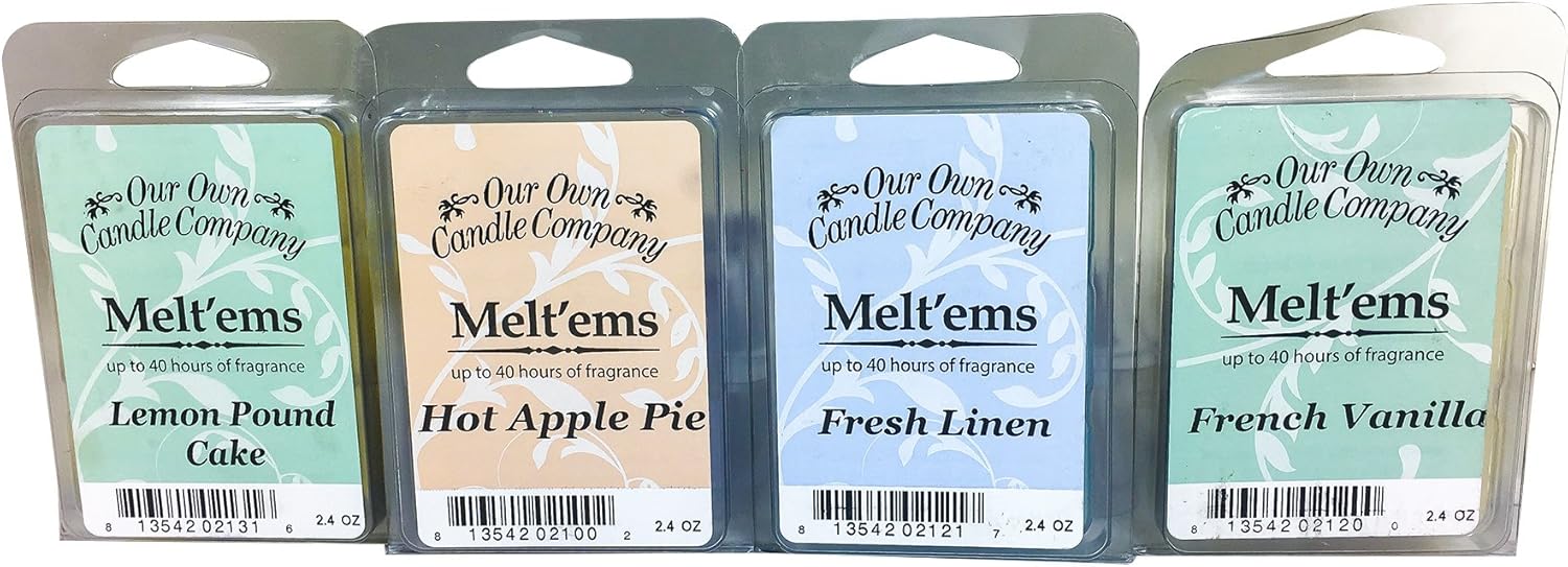 Our Own Candle Company Premium Wax Melt, Apple Pie, French Vanilla, Fresh Linen, and Lemon