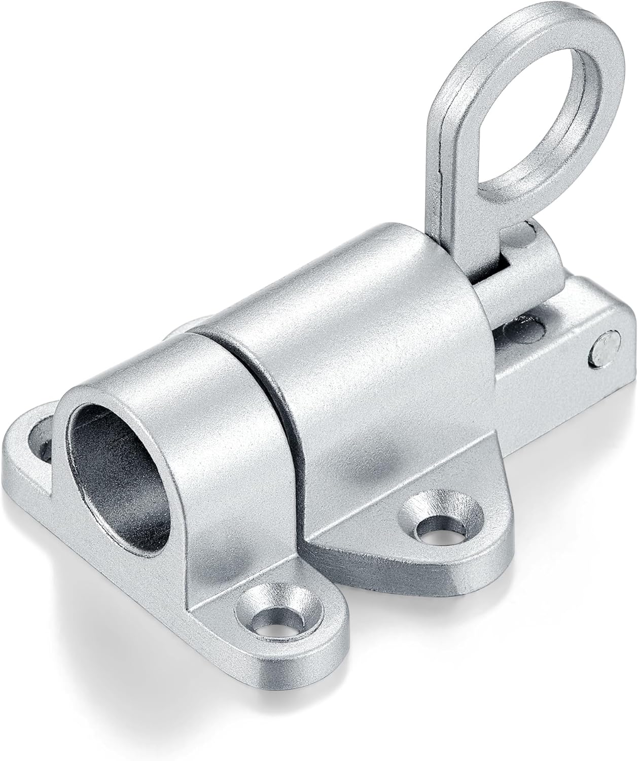 2 Packs Self-Closing Latches，Silver Gray Spring Door Lock，Resilient Bolt Latch Aluminum Alloy