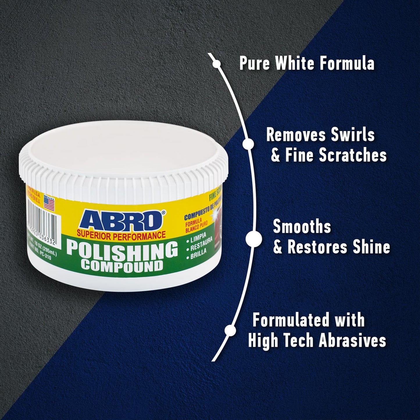 ABRO Superior Performance Polishing Compound, 10 oz., High-tech Shine Car Scratch Remover for