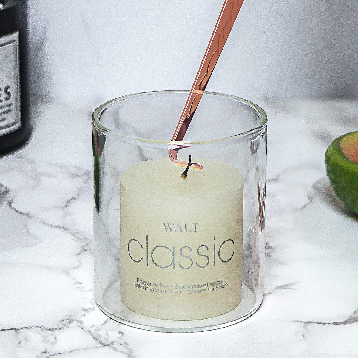 Lsnisni 4 in 1 Candle Accessory Set - Wick Cutter, Snuffer, Dipper & Electric Lighter - Gifts for