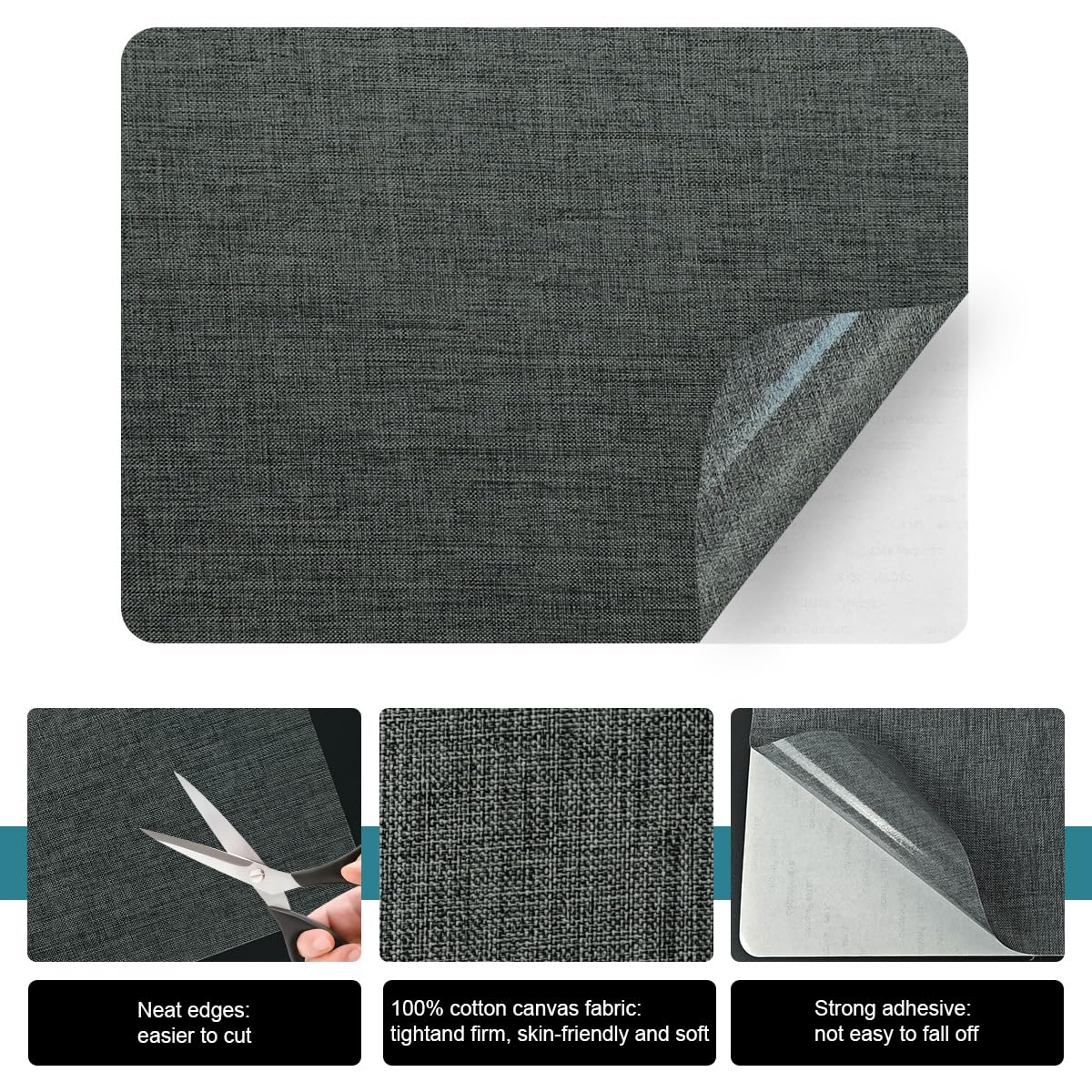 J.CARP 2Pcs Linen Repair Patches, Large Self-Adhesive Fabric Patch for Sofas, Couch, Furniture, Car