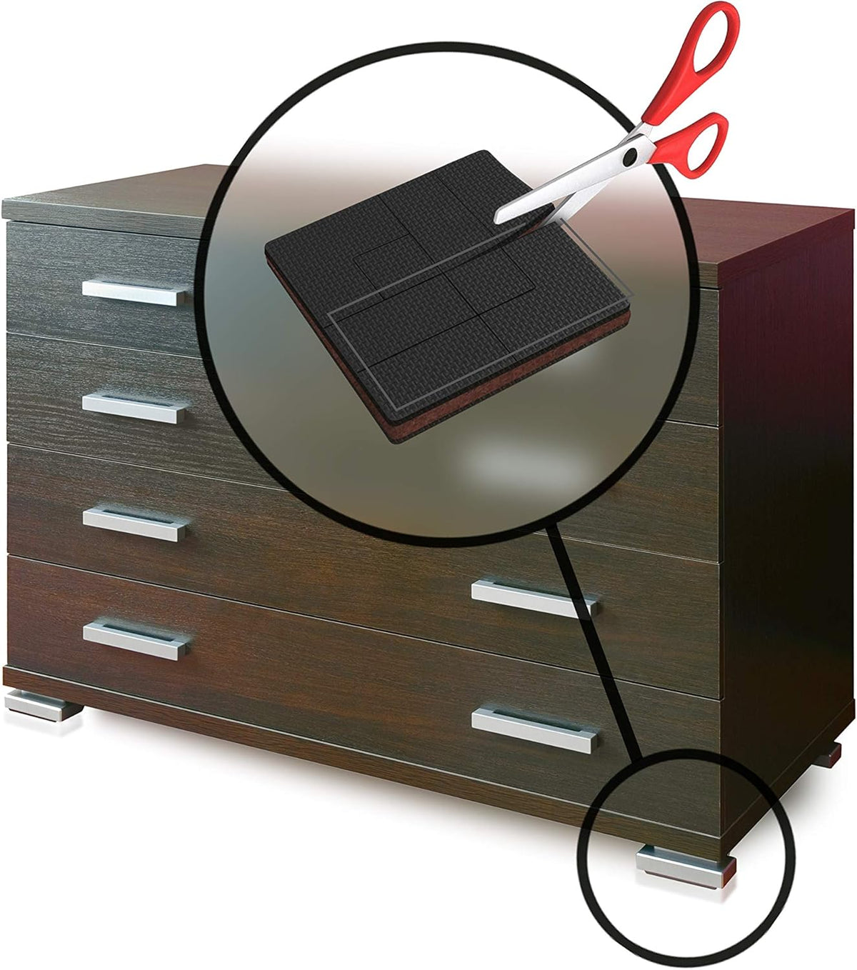 Slipstick GorillaPads 4 Inch Non Slip Furniture Gripper Pads (Pre-Scored to Cut to Size) Stops