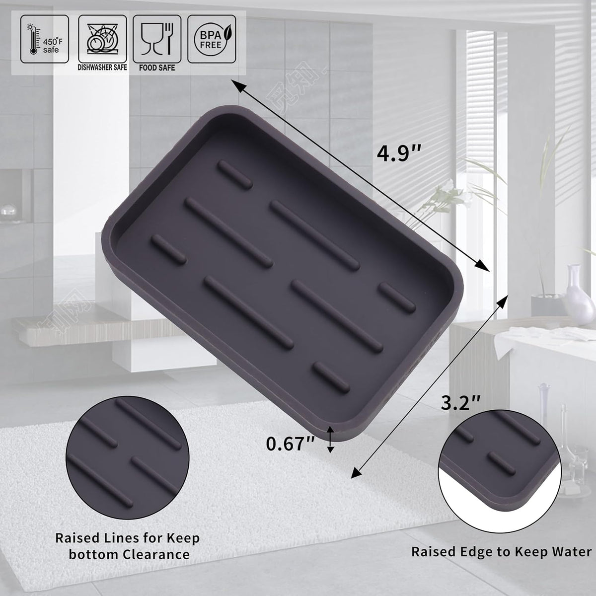 Silicone Kitchen Sink Organizer Tray for Multiple Usage,Easy Clean Sponges Holder for Kitchen