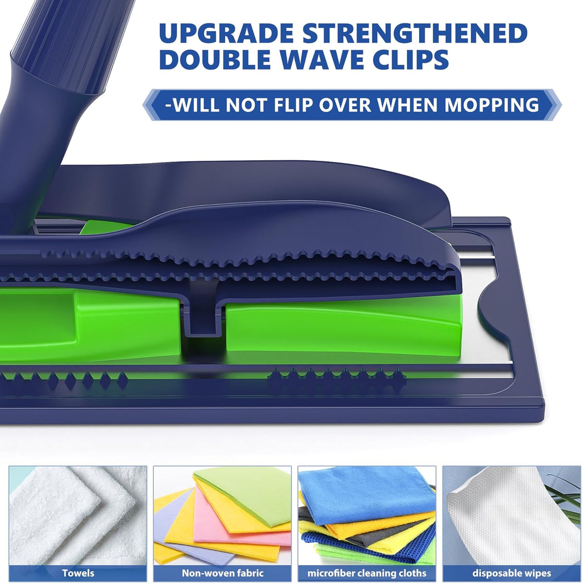 MEXERRIS Microfiber Mops for Hardwood Laminate Tile Floor Cleaning: Stainless Steel Handle - 4