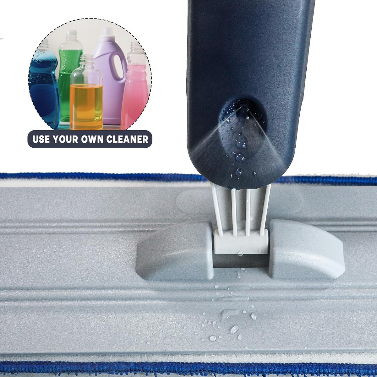 24" Microfiber mop for Floor Cleaning System, Commercial Heavy-Duty Wet Dry mops with Spray Mode