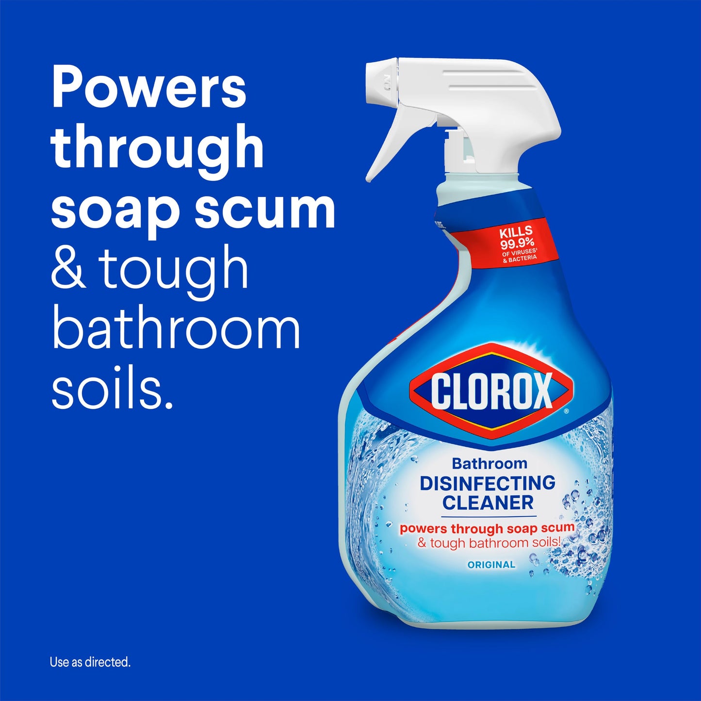 Clorox Disinfecting All-Purpose Cleaner, 32 fl. Oz., and Bathroom Cleaner, Bleach Free, Household