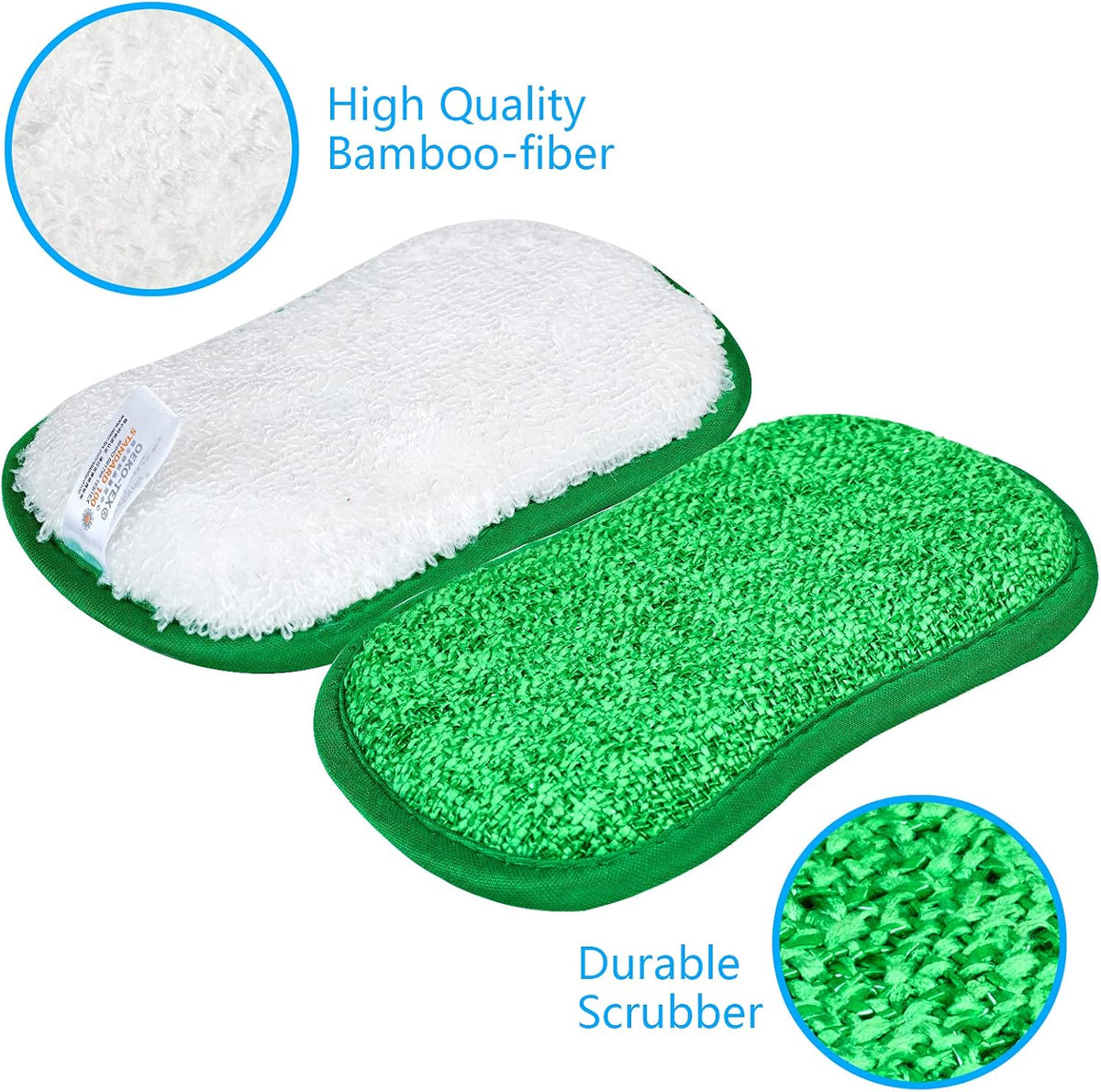 Kitchen Dish Sponge Scrubber Non Scratch, Dishcloth No Odor Reusable Washable Multipurpose Scrub