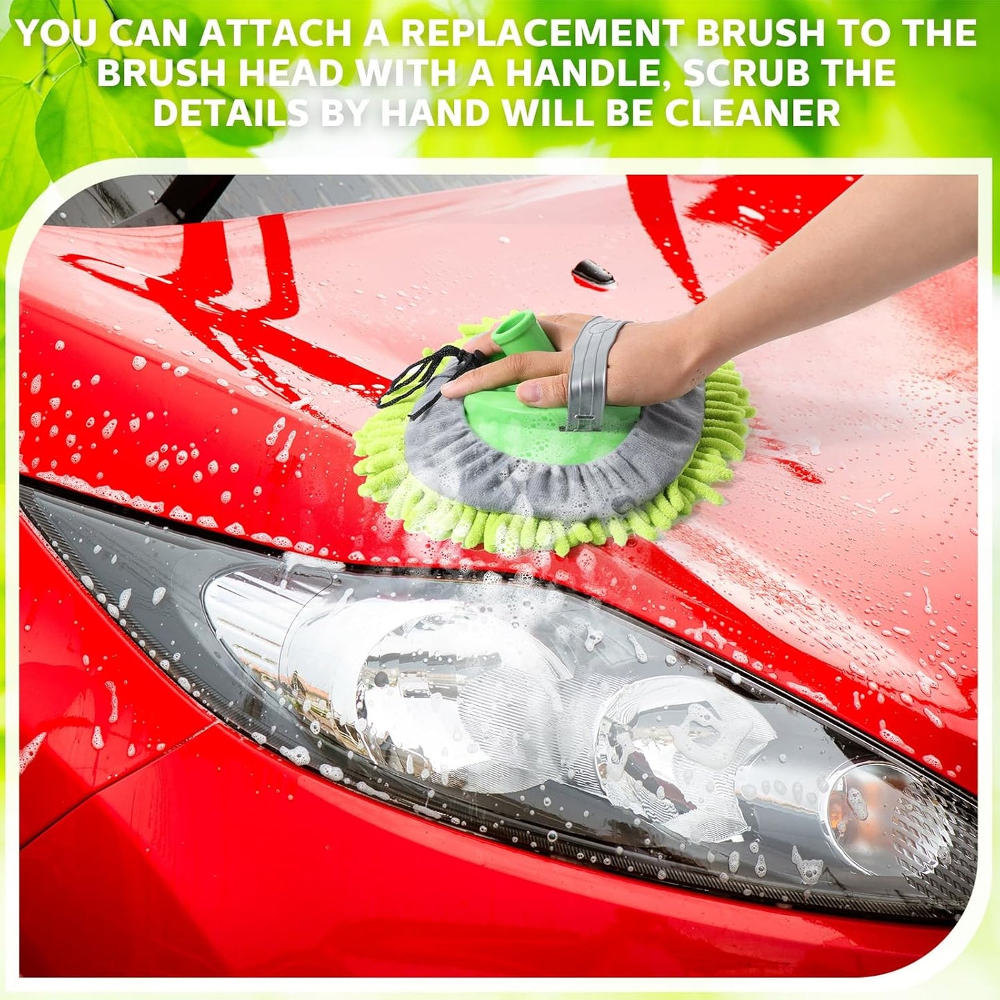 Layhit 5 Pcs Car Wash Mitt Set, Brush Not Included, Microfiber Mitt Cleaning Car Truck Washing