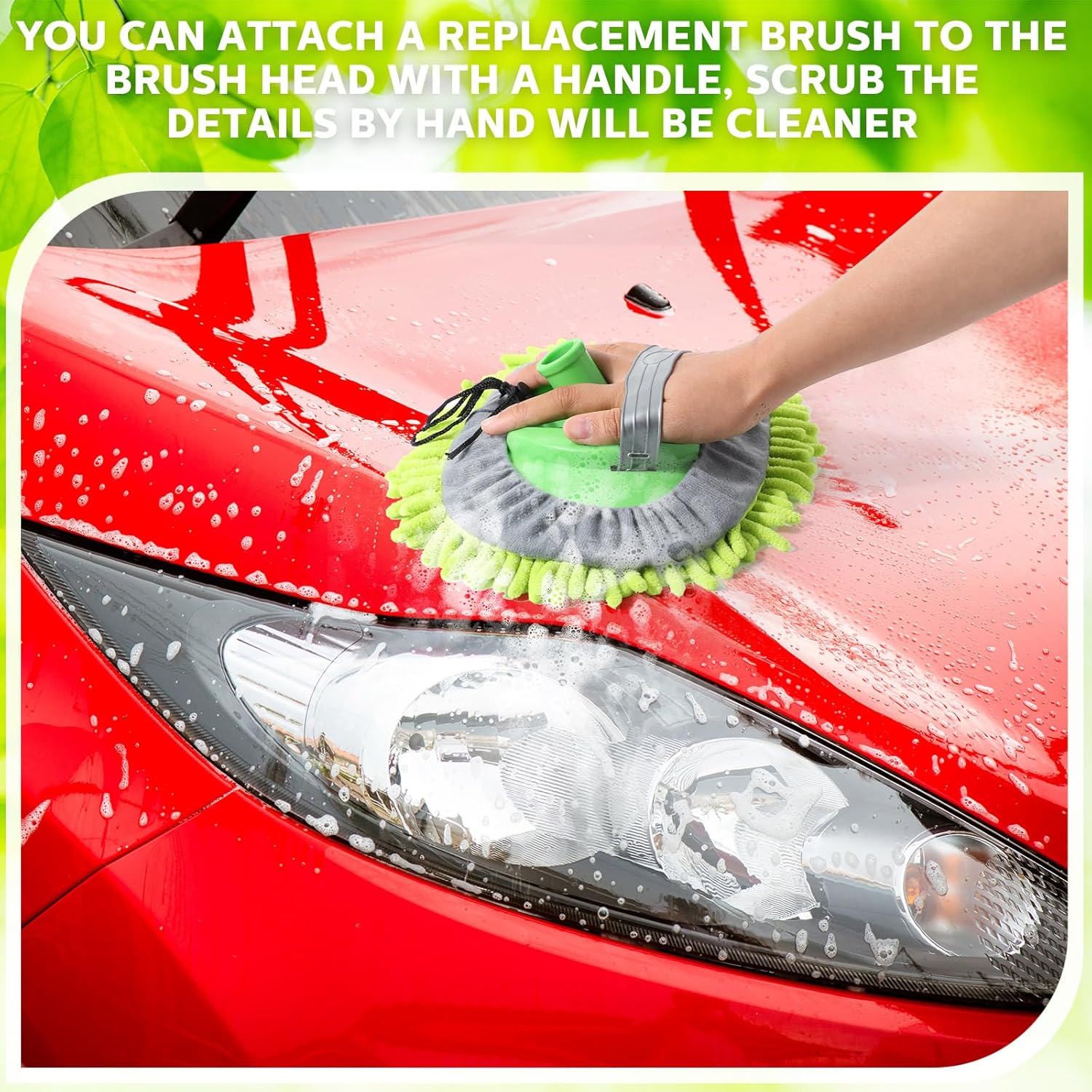 Layhit 5 Pcs Car Wash Mitt Set, Brush Not Included, Microfiber Mitt Cleaning Car Truck Washing