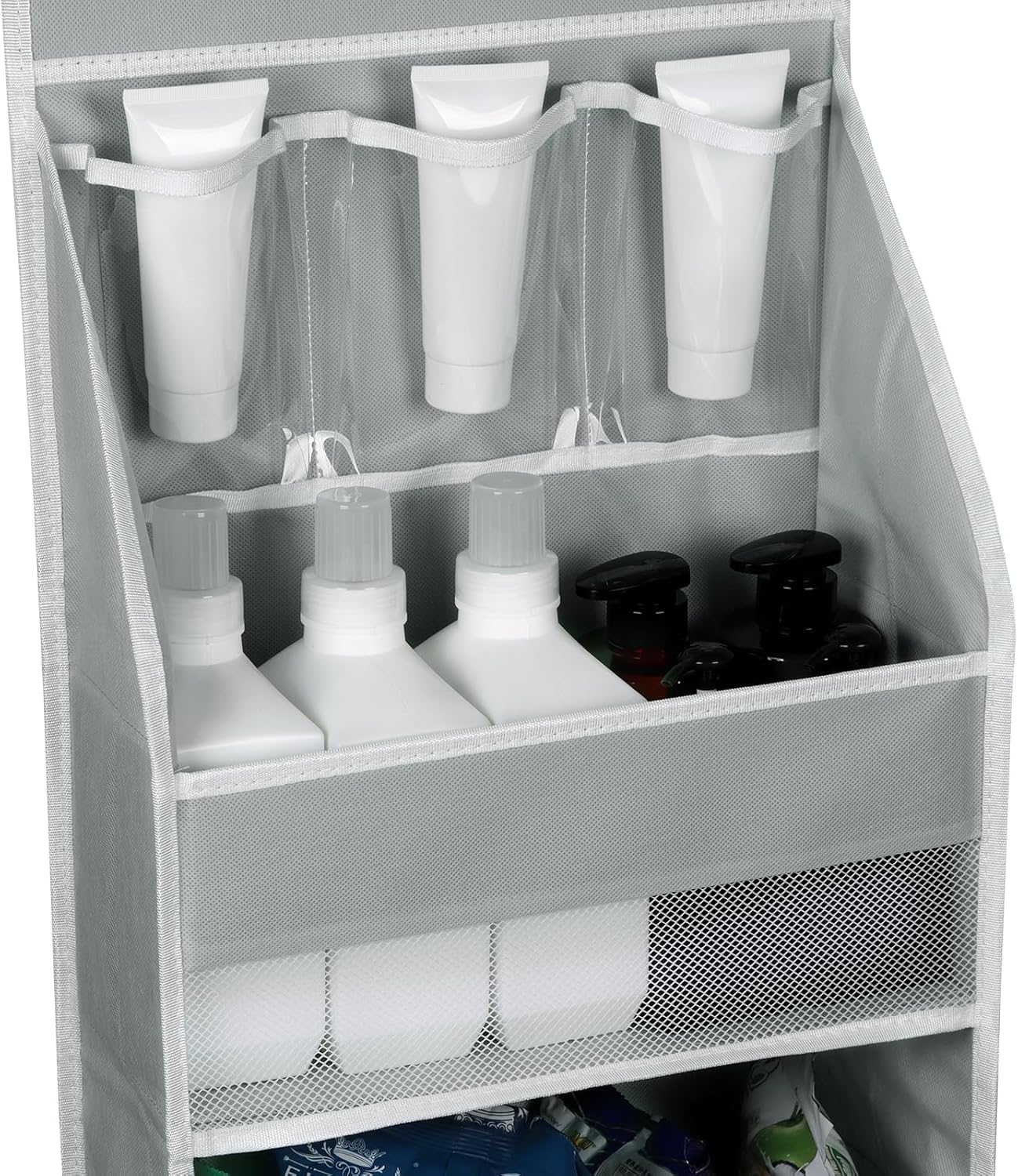 Univivi 5-Shelf Fabric Door Storage Over Door Hanging Organizer with 4 Large Pockets and 3 Small