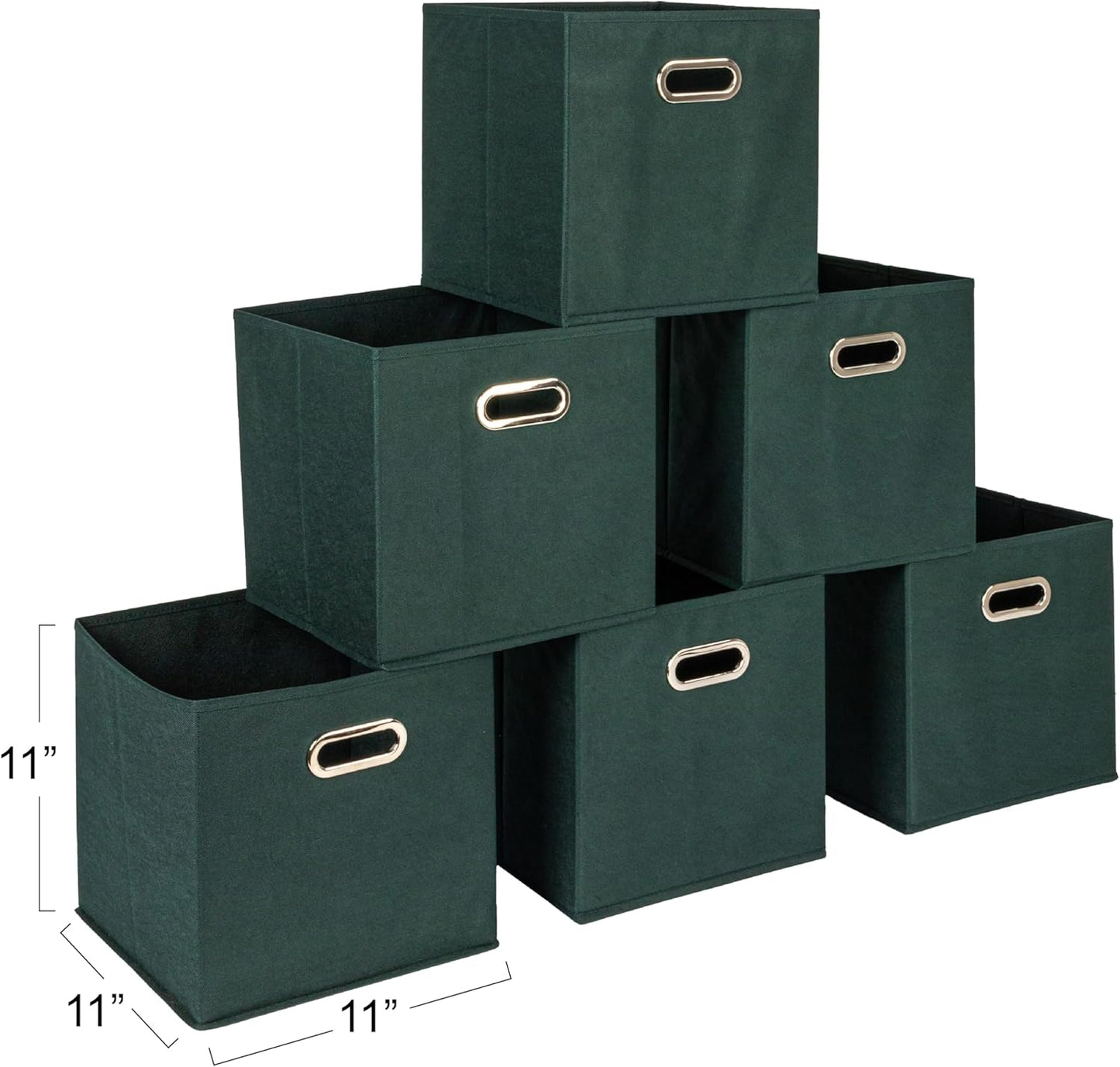 Household Essentials Fabric Storage Cube Bins, 6 Piece Set, Strong Poly-Woven Fabric, Chipboard