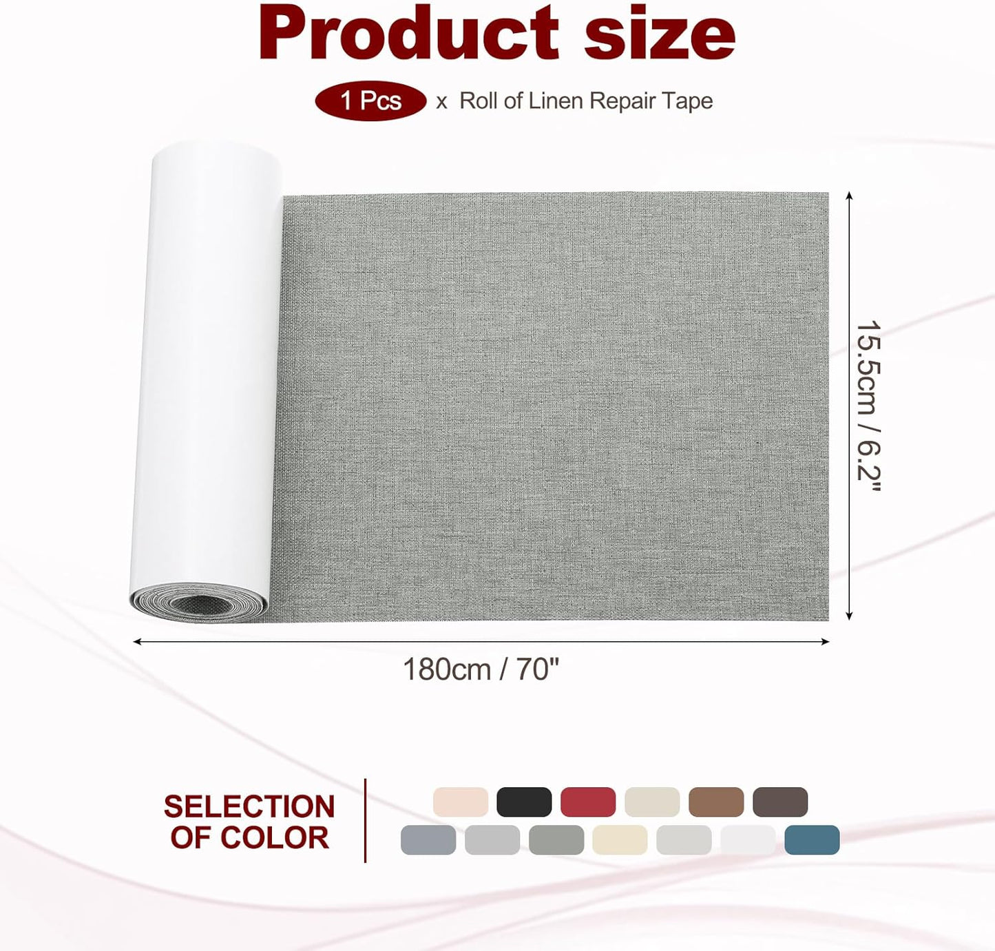 PATIKIL 70x6.2 Inch Linen Repair Tape, Repair Fabric Patch Self Adhesive Couch Patch Line Repair