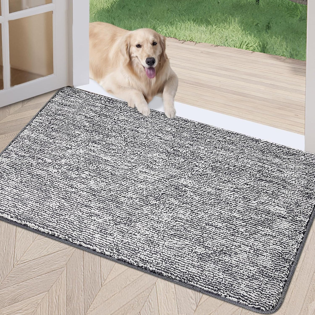 REFETONE Indoor Doormat, Front Door Mat 32"x48" Absorbent Rubber Backing Non Slip Back Door Mats