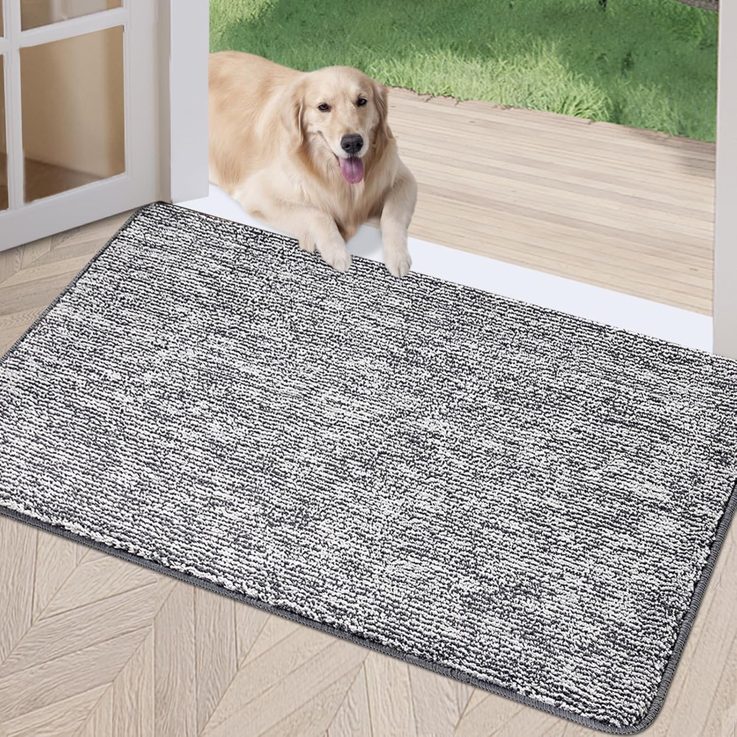 REFETONE Indoor Doormat, Front Door Mat 20"x32" Absorbent Rubber Backing Non Slip Back Door Mats