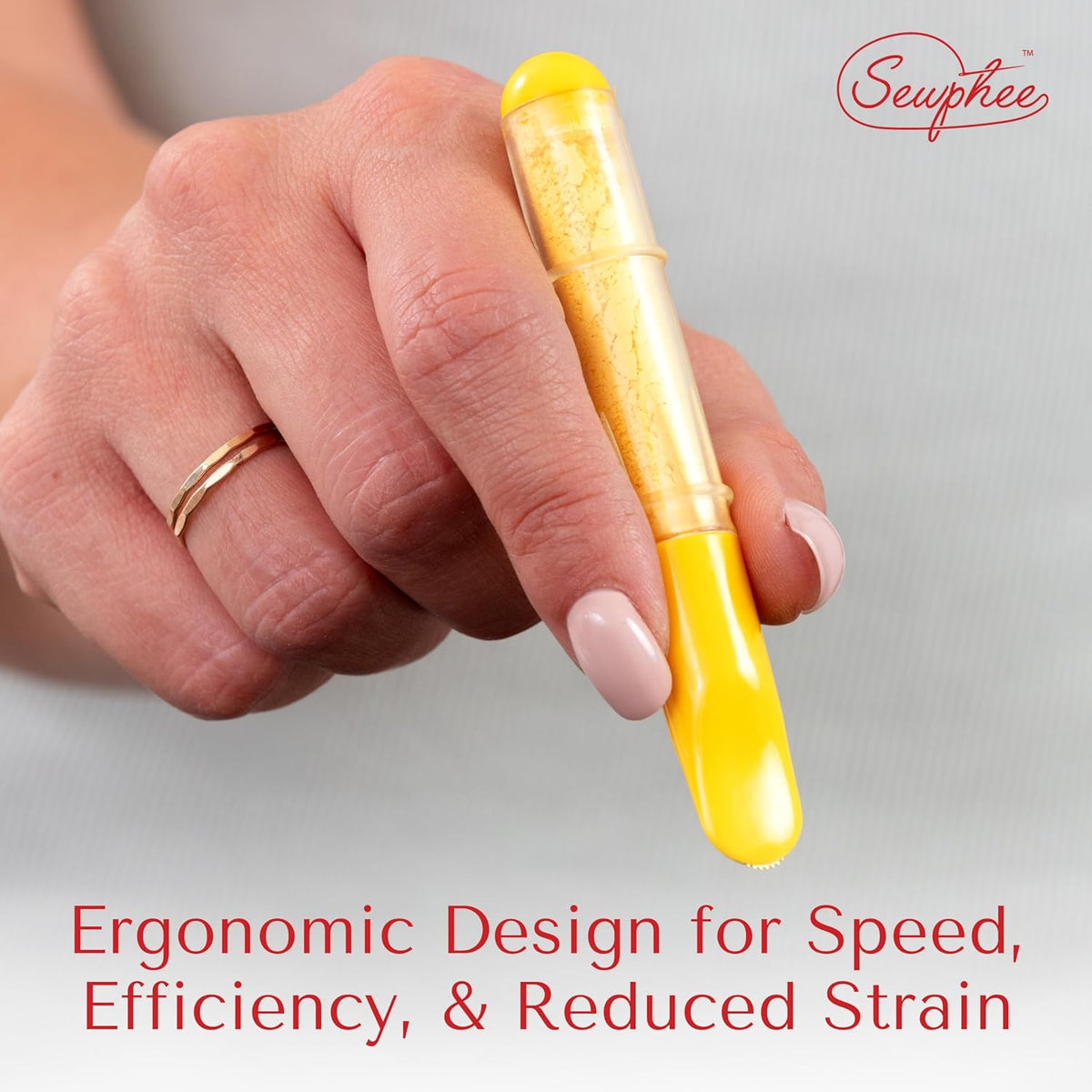Fabric Markers for Sewing ??Ergonomic Tailors Chalk Pen with Improved Dosing Wheel for Sharp Lines