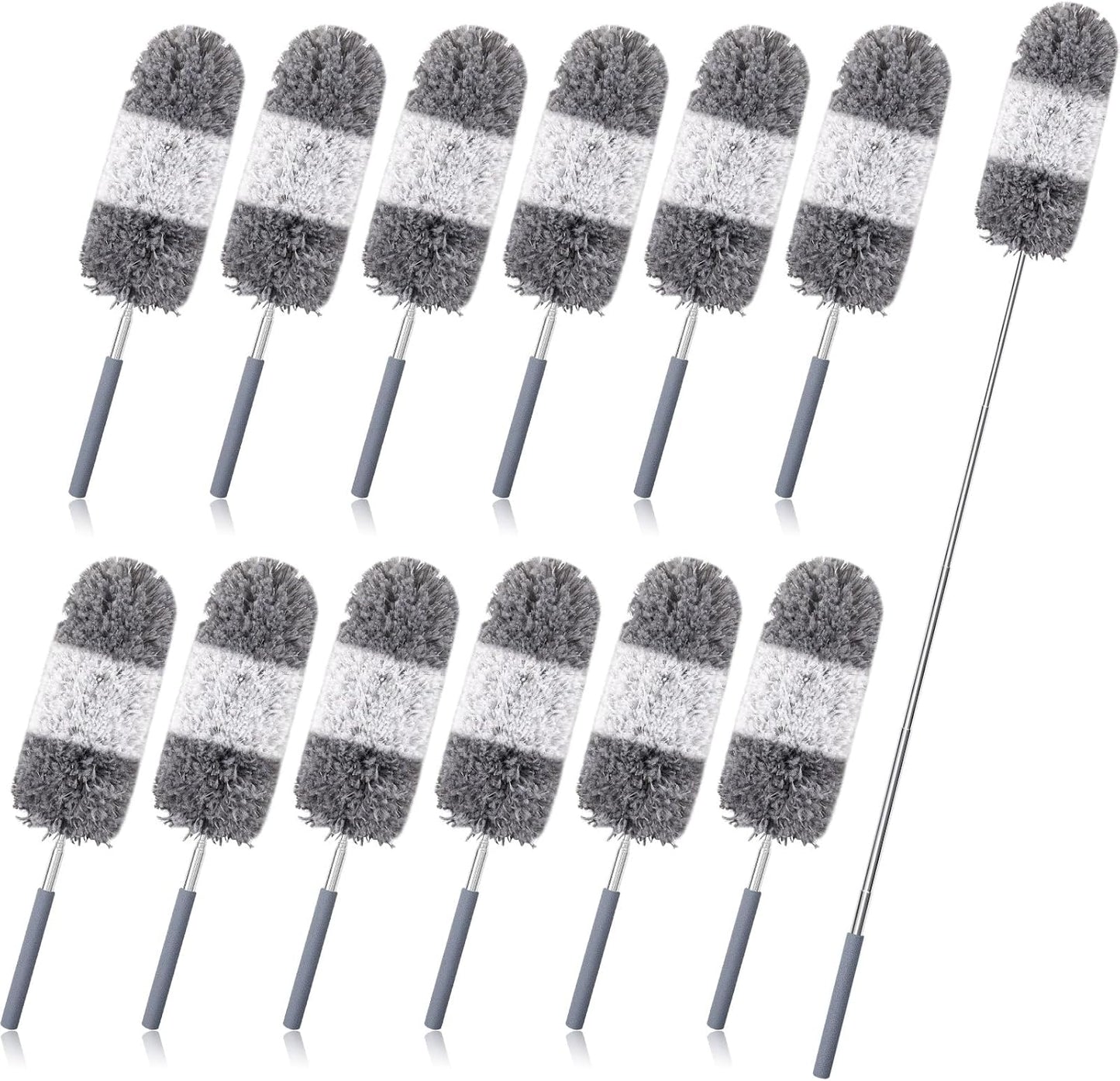 Tanlade 12 Pcs Microfiber Feather Duster for Cleaning 13-31 Inch Extendable Cobweb Dusters Ceiling