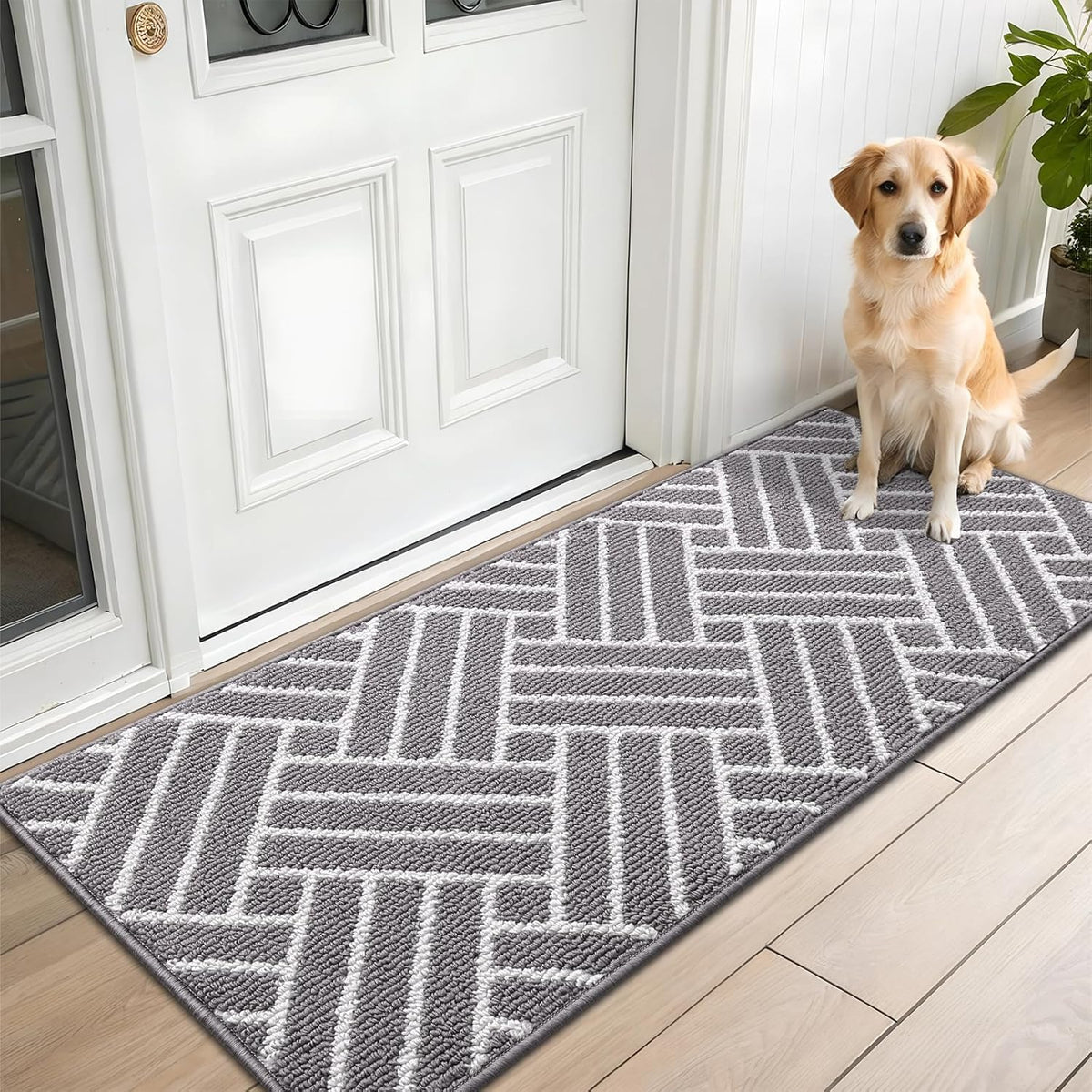 OLANLY Runner Indoor Door Mat, 59x23 Inch, Dirt Resistant and Absorbent, Non-Slip Rubber Backing