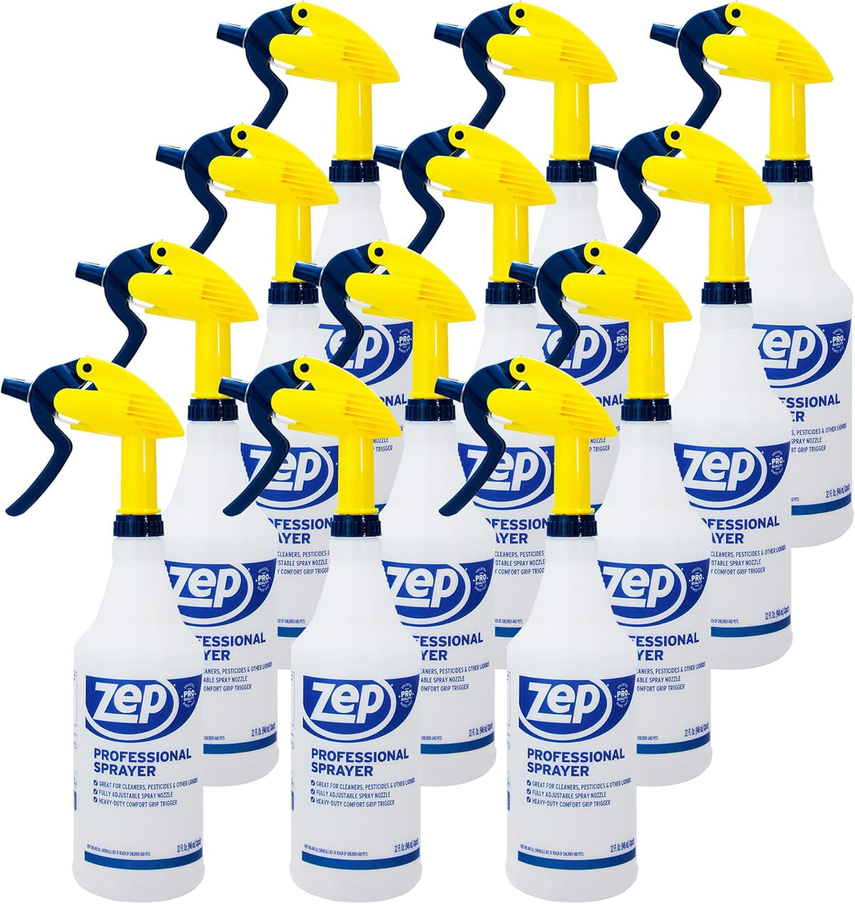 Zep Professional Sprayer Bottle - 32 oz (Case of 12) - HDPRO1 - Versatile Adjustable Nozzle Spray