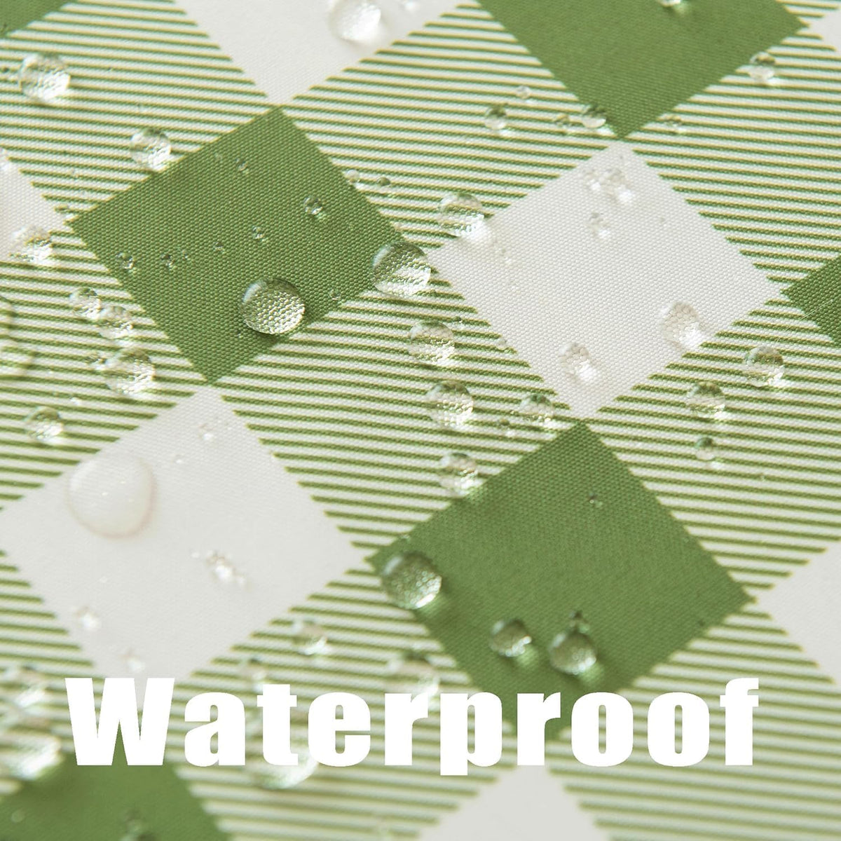 Waterproof Plaid Tablecloth Fabric - Round 25 Inch Classic Gingham Checker Table Cloth for