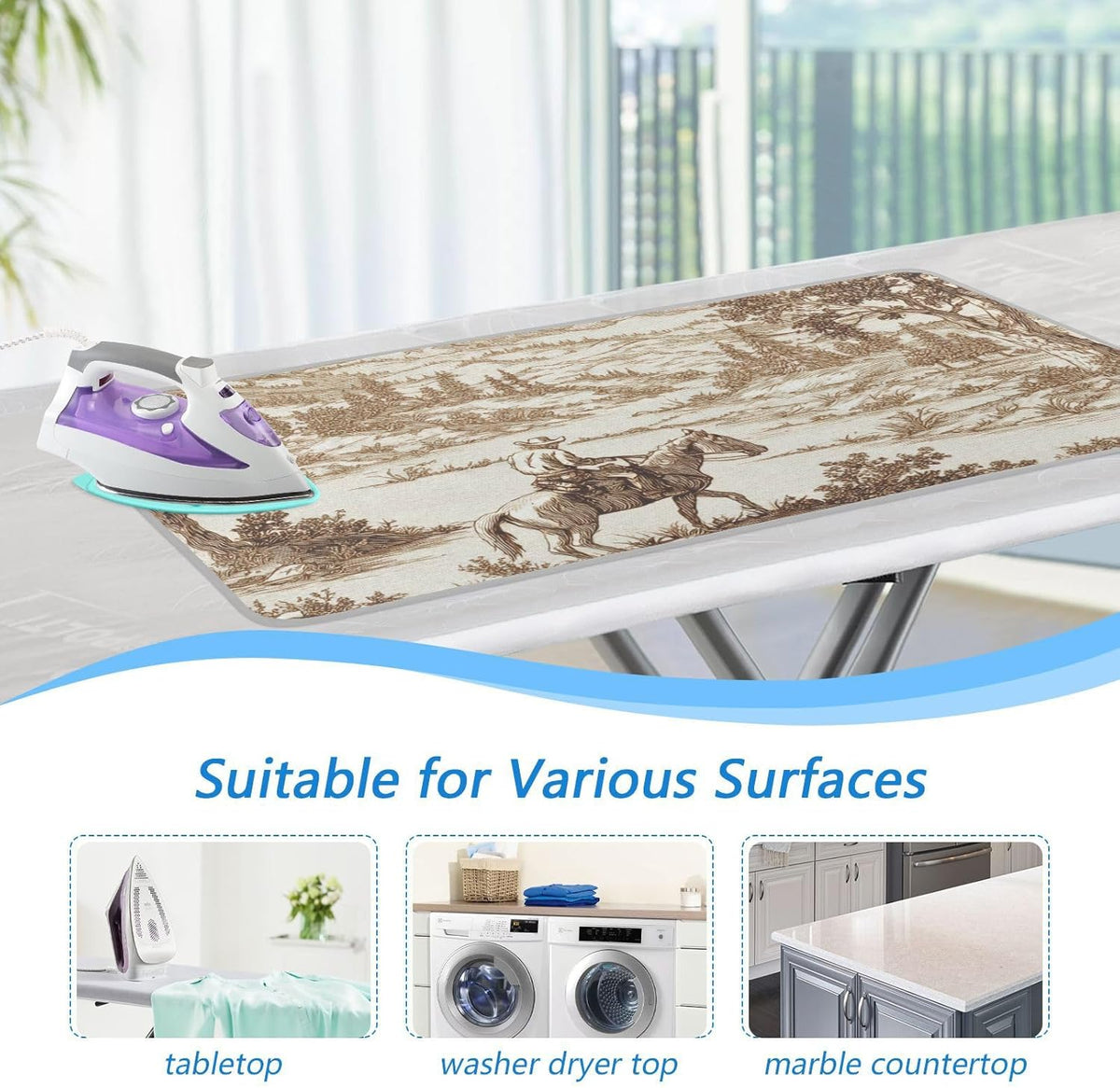 Ironing Mat Portable Ironing Pad Ironing Blanket for Table Top Heat Resistance Double-Side Using