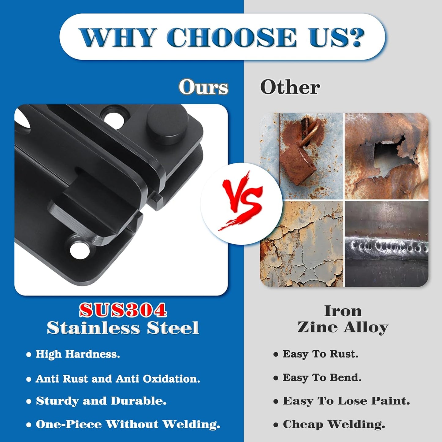 Alise Flip Latch,Gate Latches Slide Bolt Latch Safety Door Lock Catch for Barn Cabinet Pet Cage