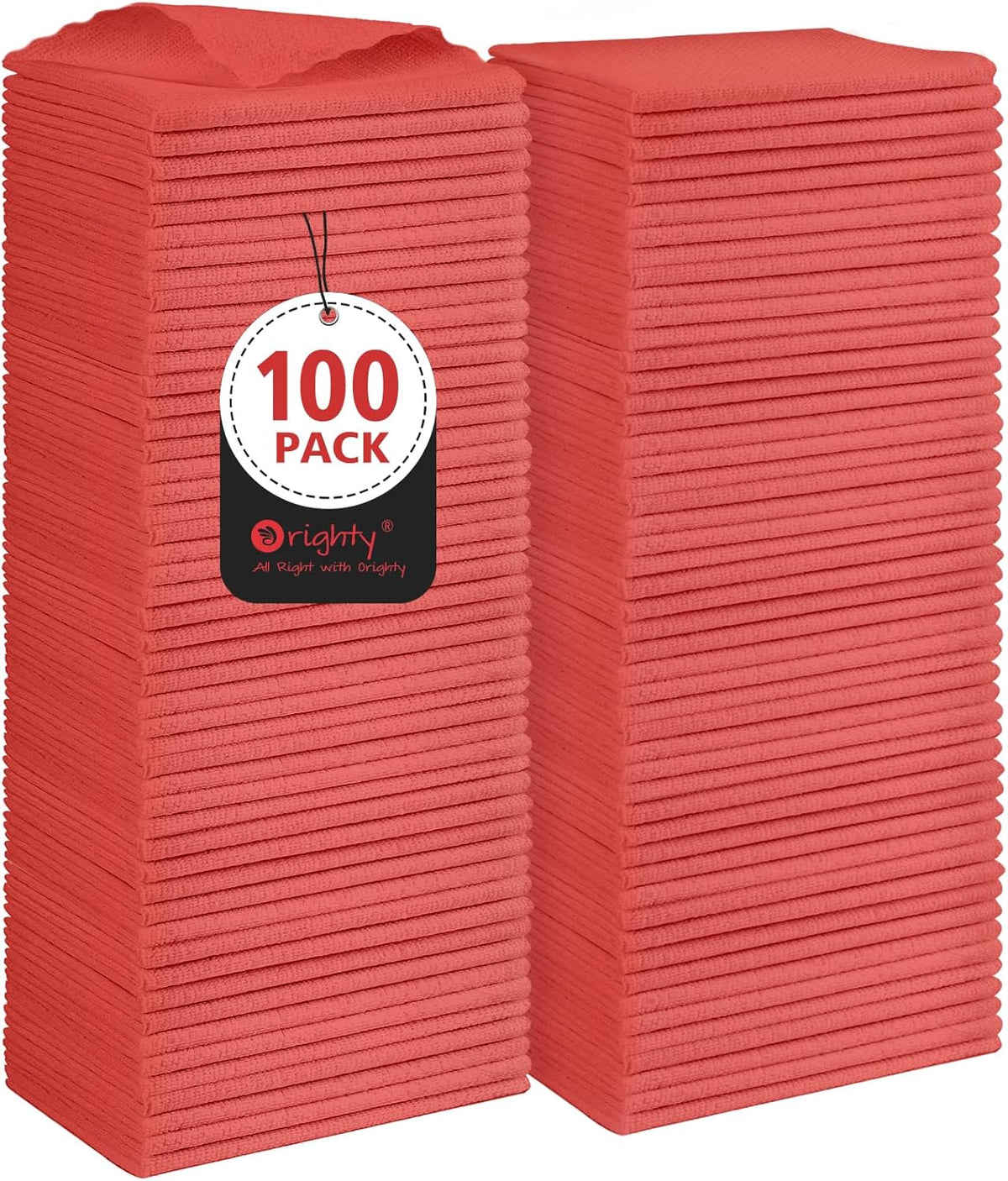 Orighty Cleaning Cloths, Shop Towels 100 Pack, Shop Rags Reusable, Microfiber Cleaning Rags Bulk