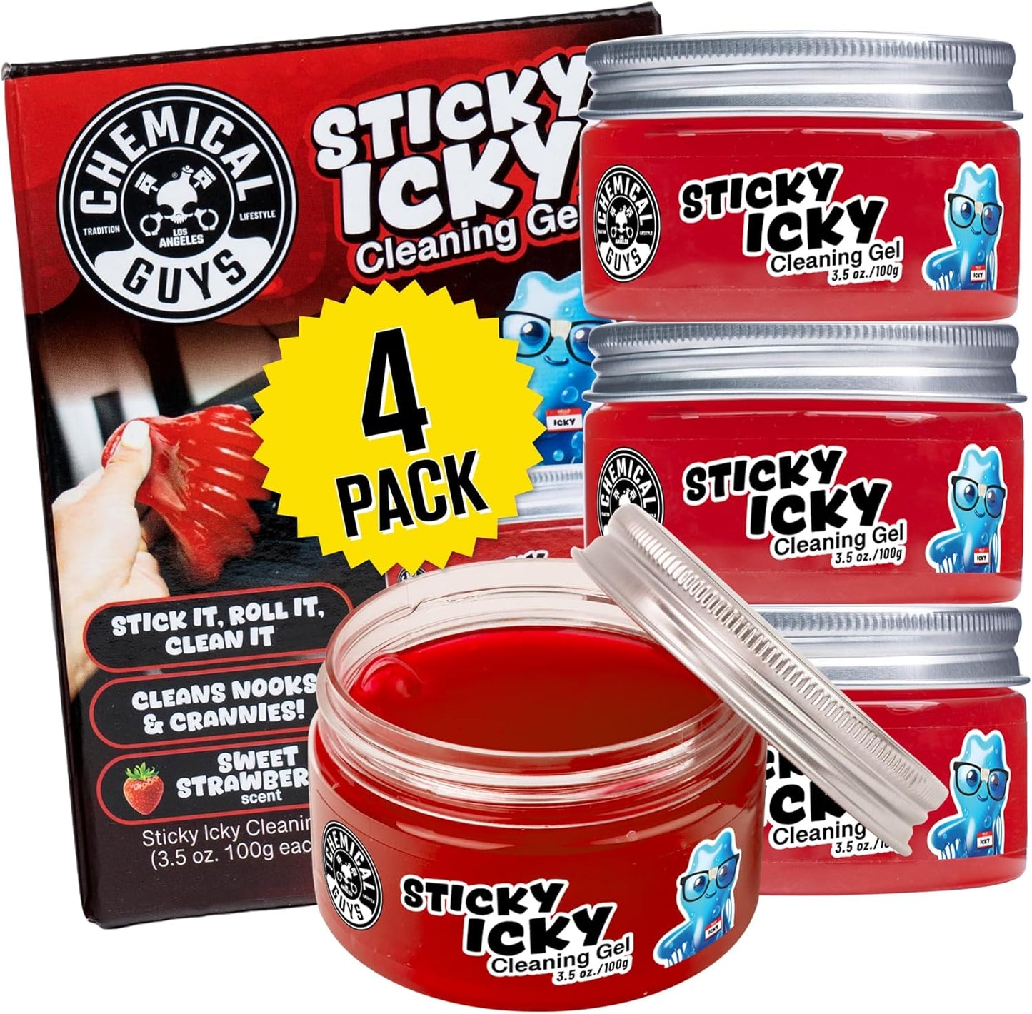 Chemical Guys Sticky Icky Car Cleaning Gel, Green Apple Scent - Detailing Kit, Automotive Dust Car