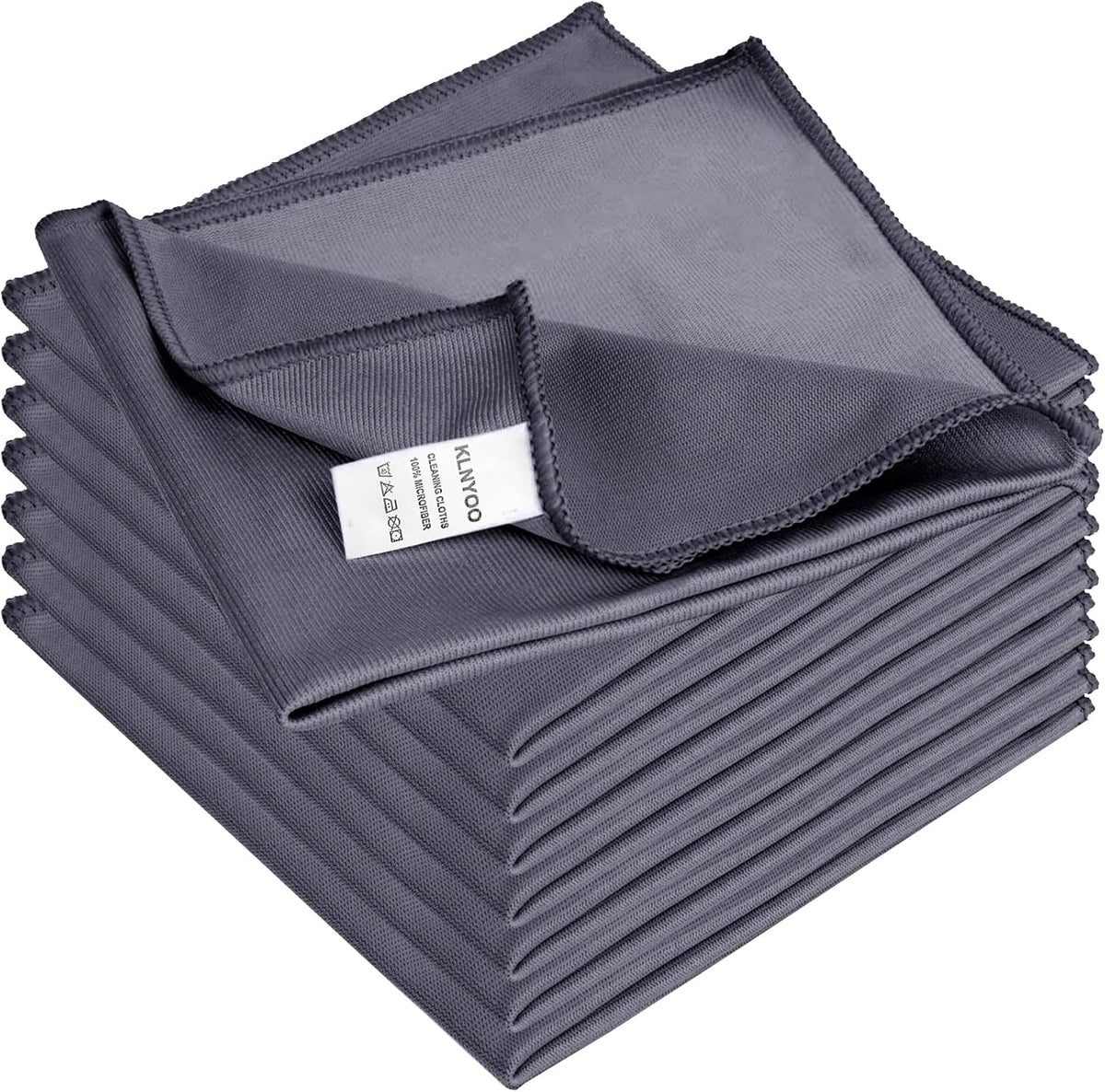 KLNYOO Microfiber Glass Cleaning Cloths Lint Free Streak Free Quickly and Easily Clean Windows &