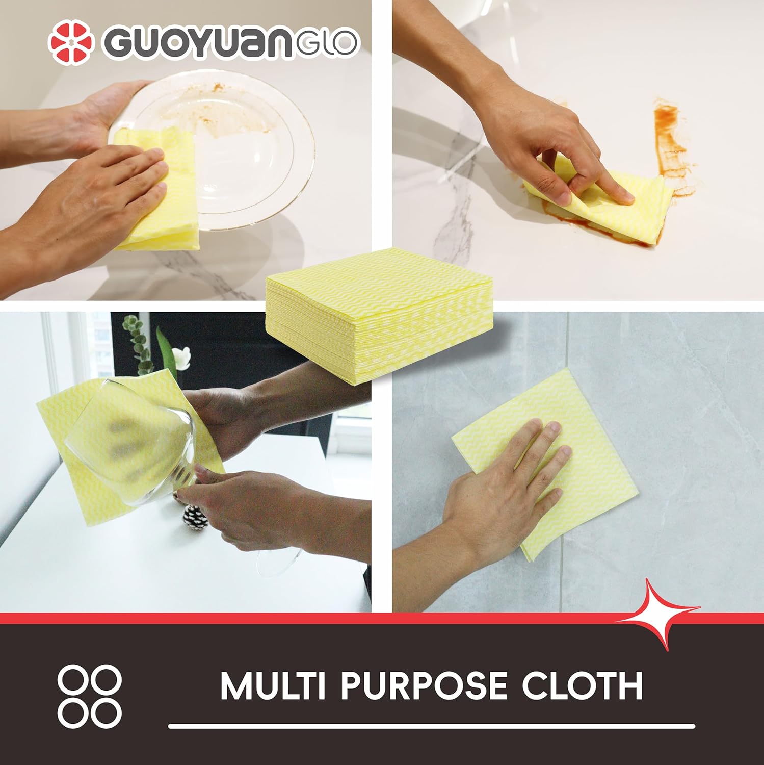 Disposable Cleaning Cloths Reusable Dsih Cloths for Kitchen Disposable Dish Rag Dry Fast 11.8x11.8