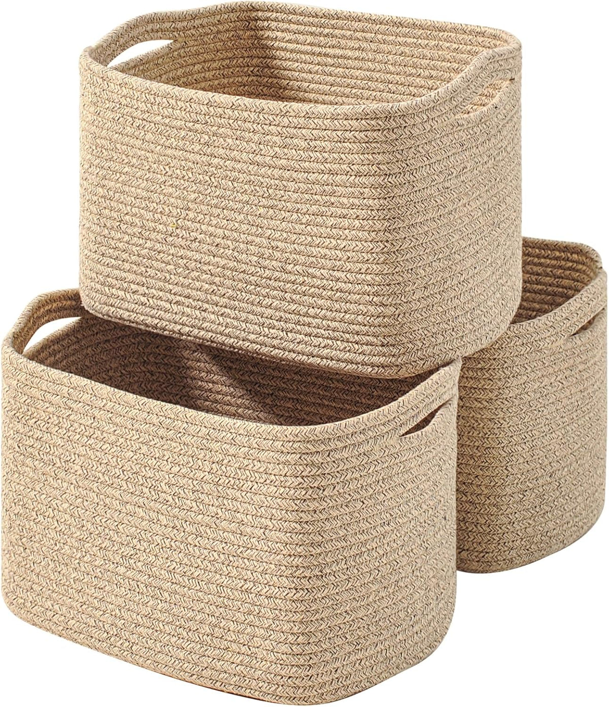 Decorative Storage Baskets for Organizing Shelves, Toy Basket for Nursery, Woven Cotton Rope