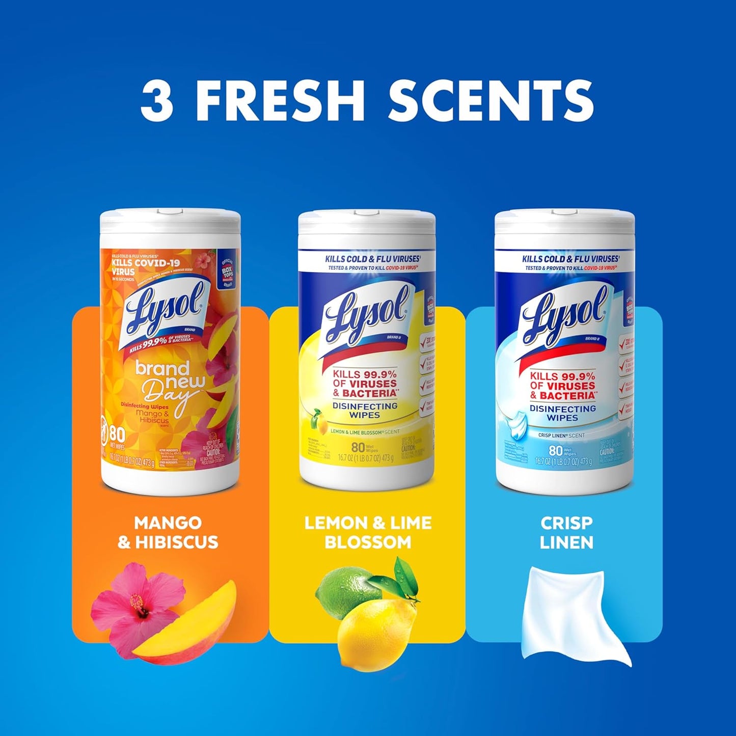 Lysol Disinfectant Wipes Bundle, Dorm Room Essentials, Multi-Surface Cleaning Wipes, For