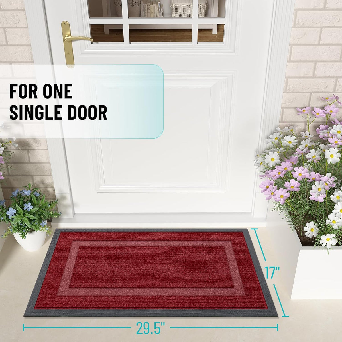 OLANLY Front Door Mat Indoor Outdoor Entrance, Waterproof All-Season, All-Weather Doormat, Sturdy