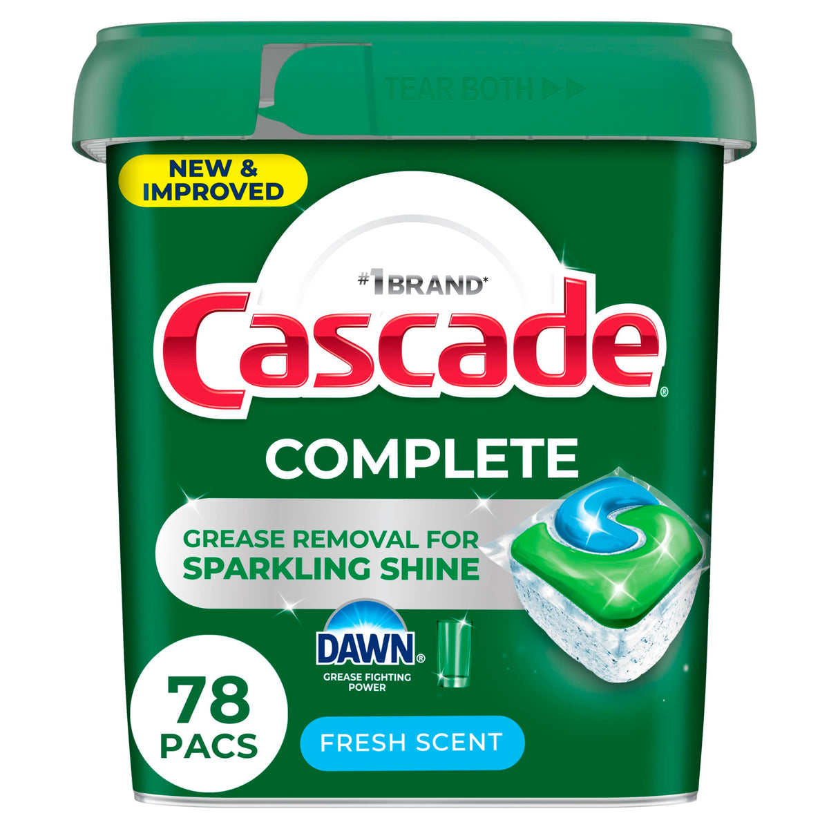 Cascade Complete Dishwasher Pods - Fresh Scent ActionPacs, Dishwasher Detergent, Dishwasher Soap