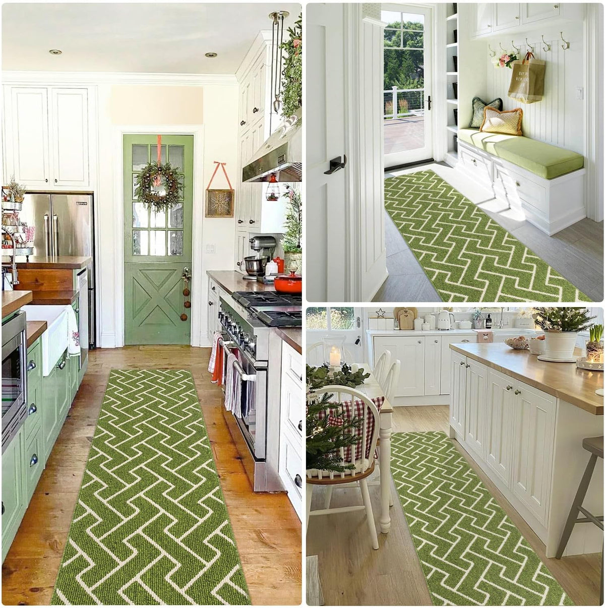 hicorfe Indoor Doormat,Front Back Door Mat Rubber Backing Non Slip Door Mats 20"x48" Absorbent