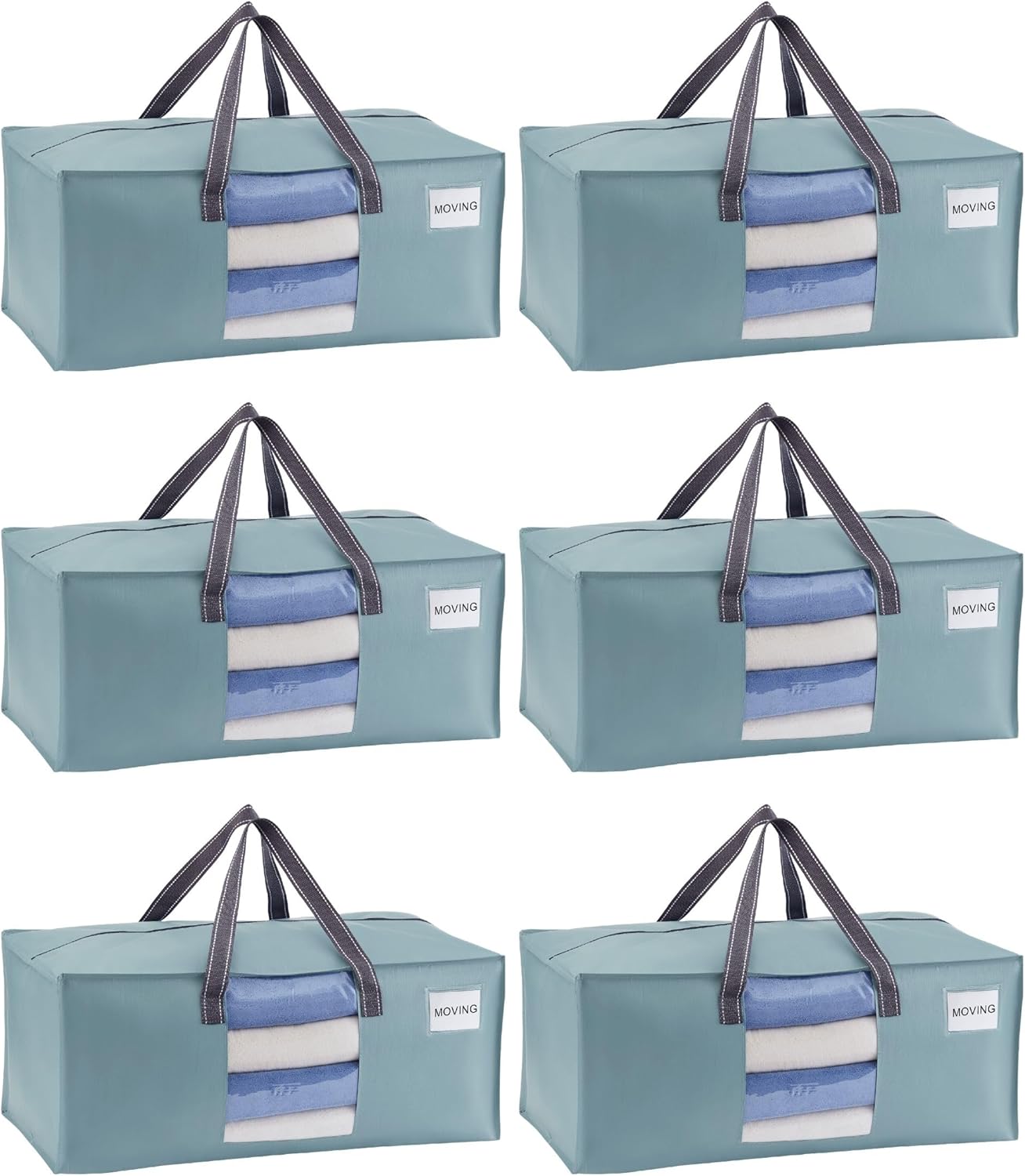VENO 6 Pack Moving Bags for College, Heavy-Duty Storage Totes, Moving Boxes and Wardrobe Packing