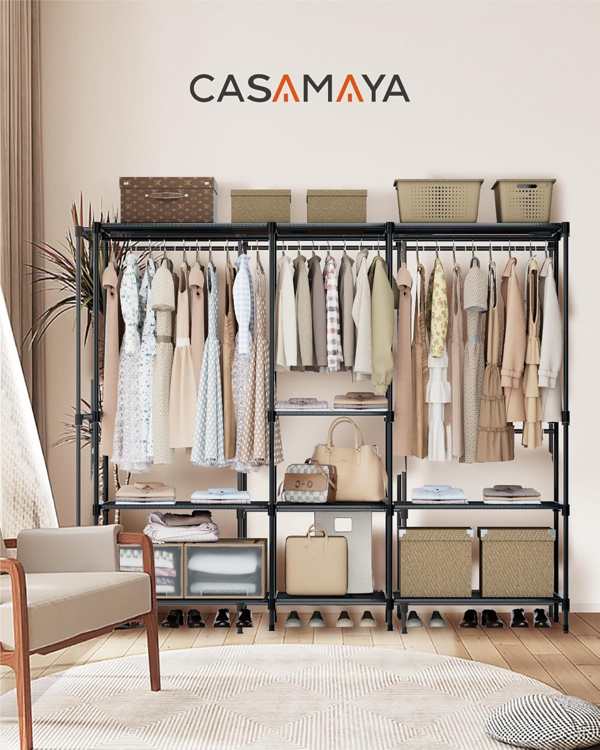 Clothes Rack, Portable Closet, 71.7 Inch Large Capacity Wardrobe Closet, Clothes Storage Organizer