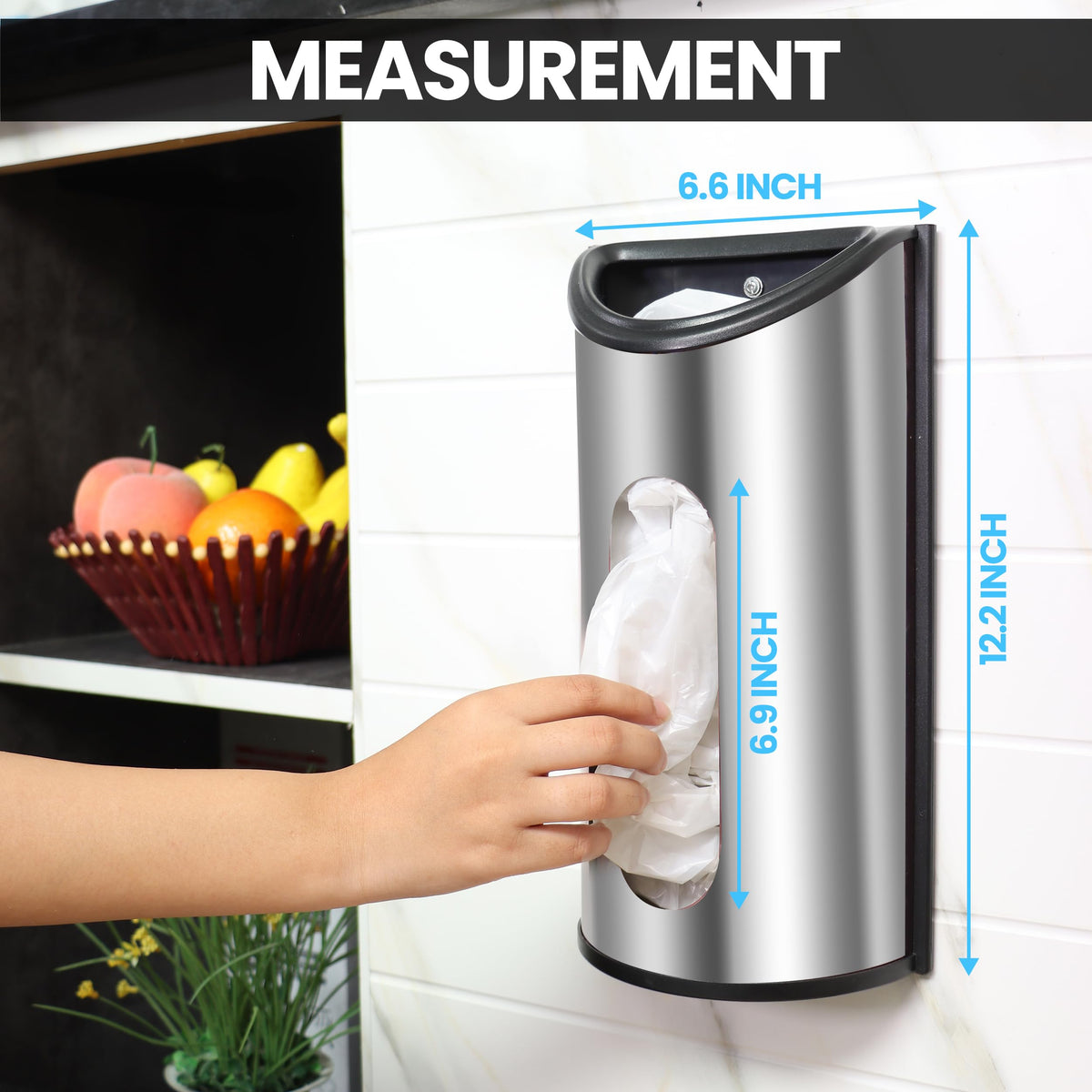 Utopia Kitchen Wall-Mounted Stainless Steel Grocery Bag Holder, Silver