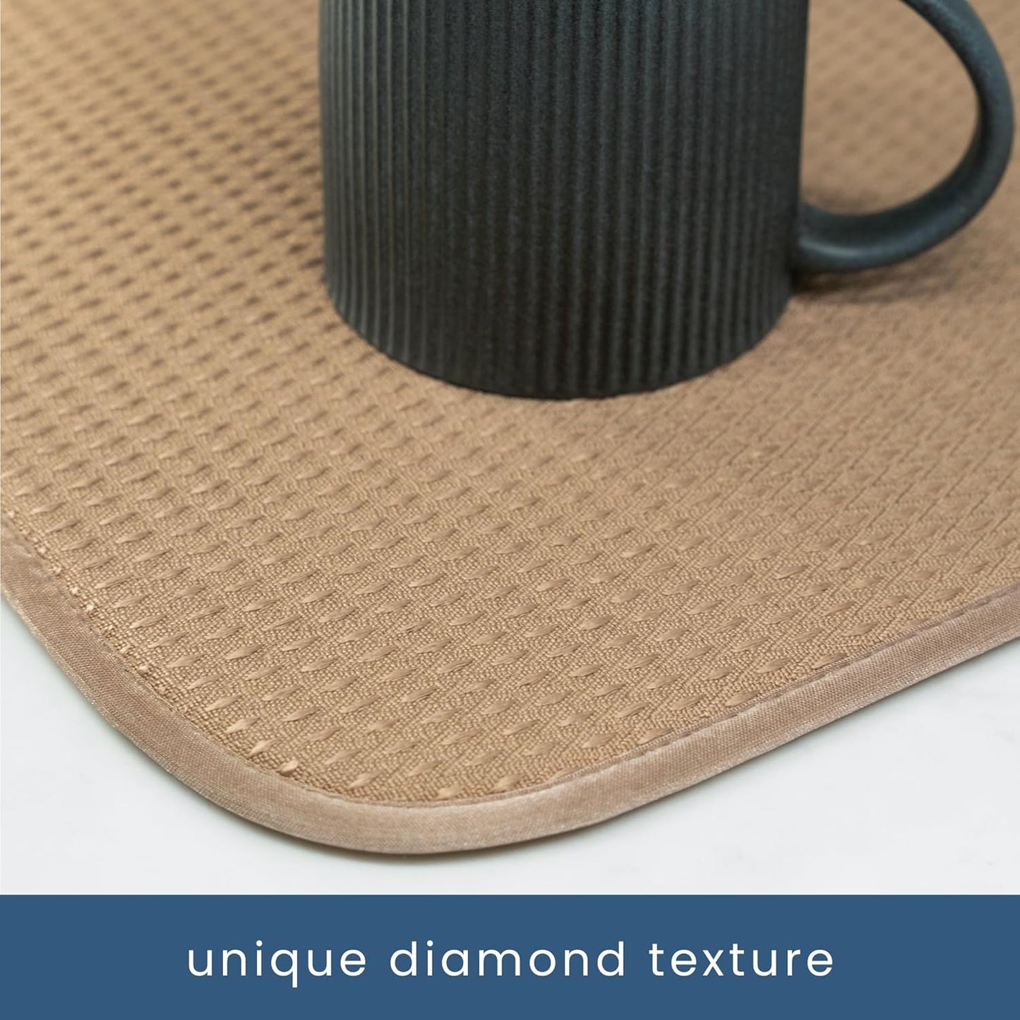 S&T INC. Dish Drying Mat XL, 18” x 24”, Absorbent Microfiber Kitchen Counter Mat, Drying Pad for