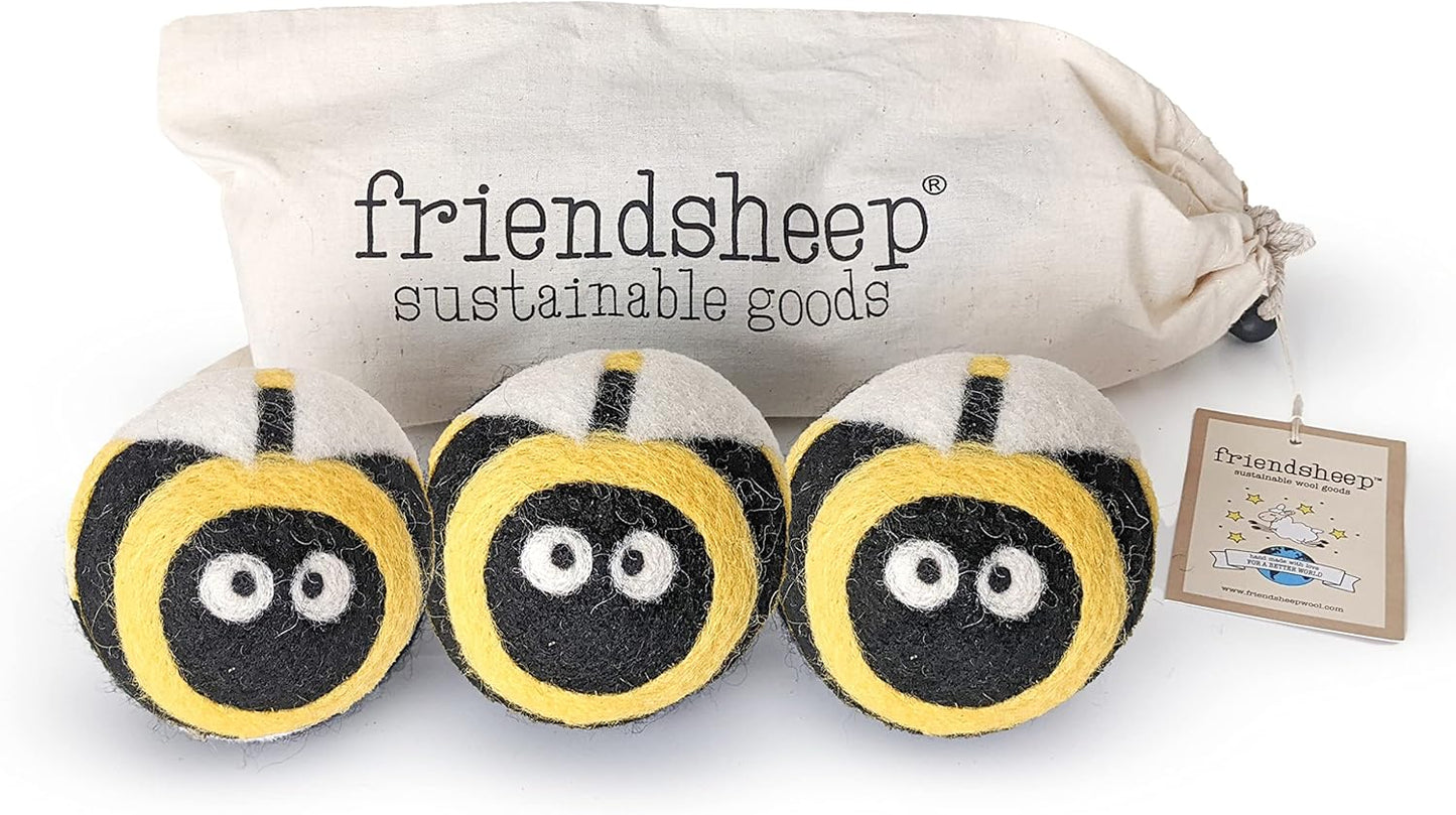 Friendsheep Wool Dryer Balls, Organic Reusable Fabric Softener Alternative for Laundry, Handmade