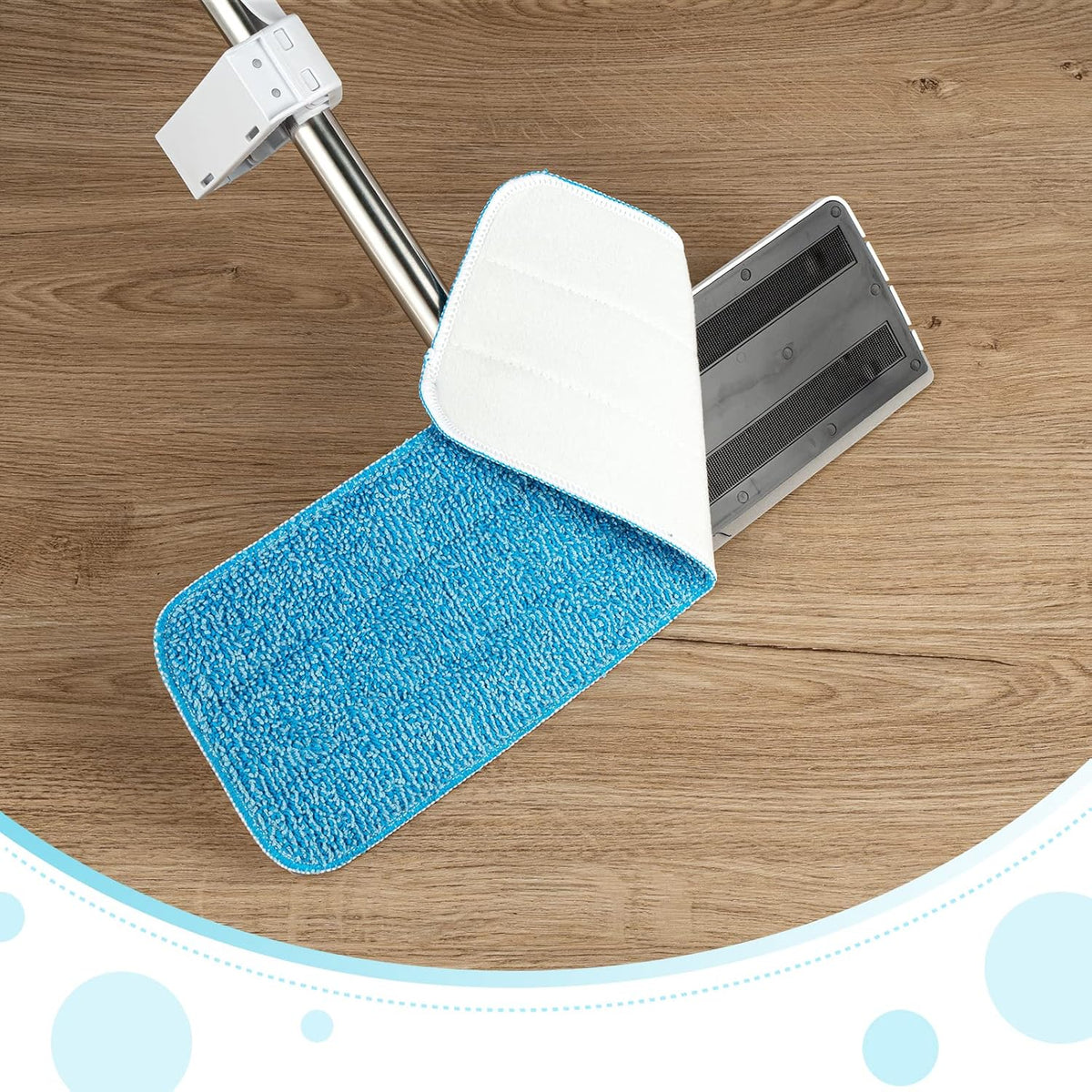 Microfiber Mop Pads, 18.5 x 6.3 Inch Reusable and Washable Spray Mop Pads, Wet and Dry Household