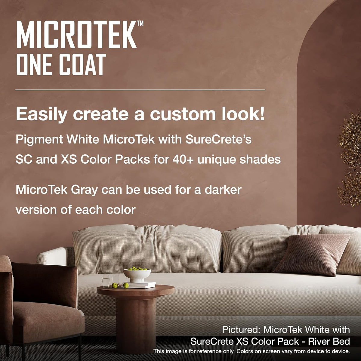 SureCrete MicroTek One Coat | White | 40 lb Bag | Microcement Overlay for Interior & Exterior