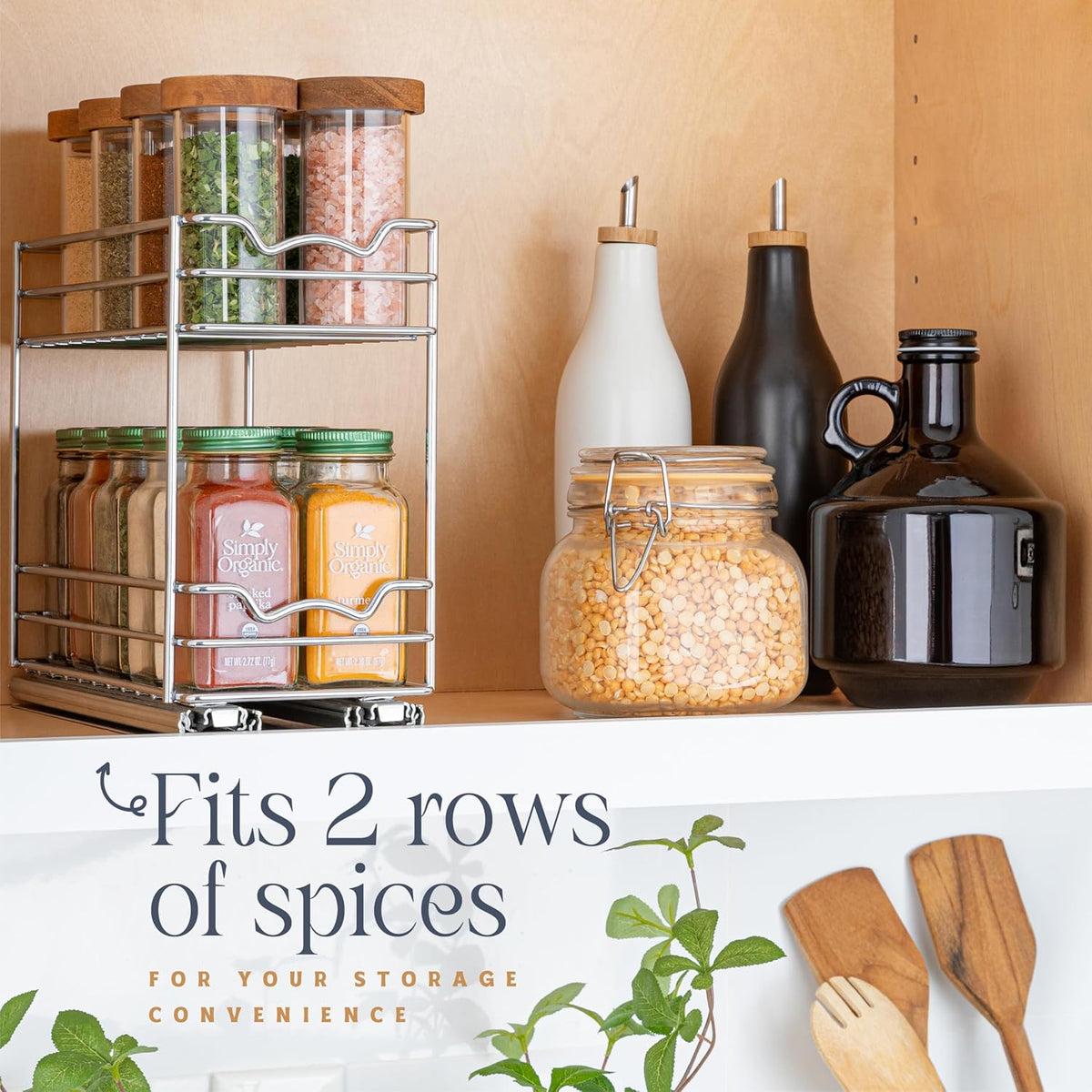 Pull Out Cabinet Organizer for Spices, Cans - Heavy Duty with Lifetime Limited Warranty- Pull Out