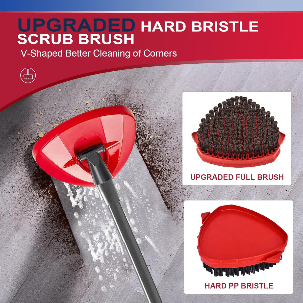 Upgraded Scrub Brush Compatible with O-Cedar EasyWring 1 System 7 Pack Triangle Mop Reusable Mop